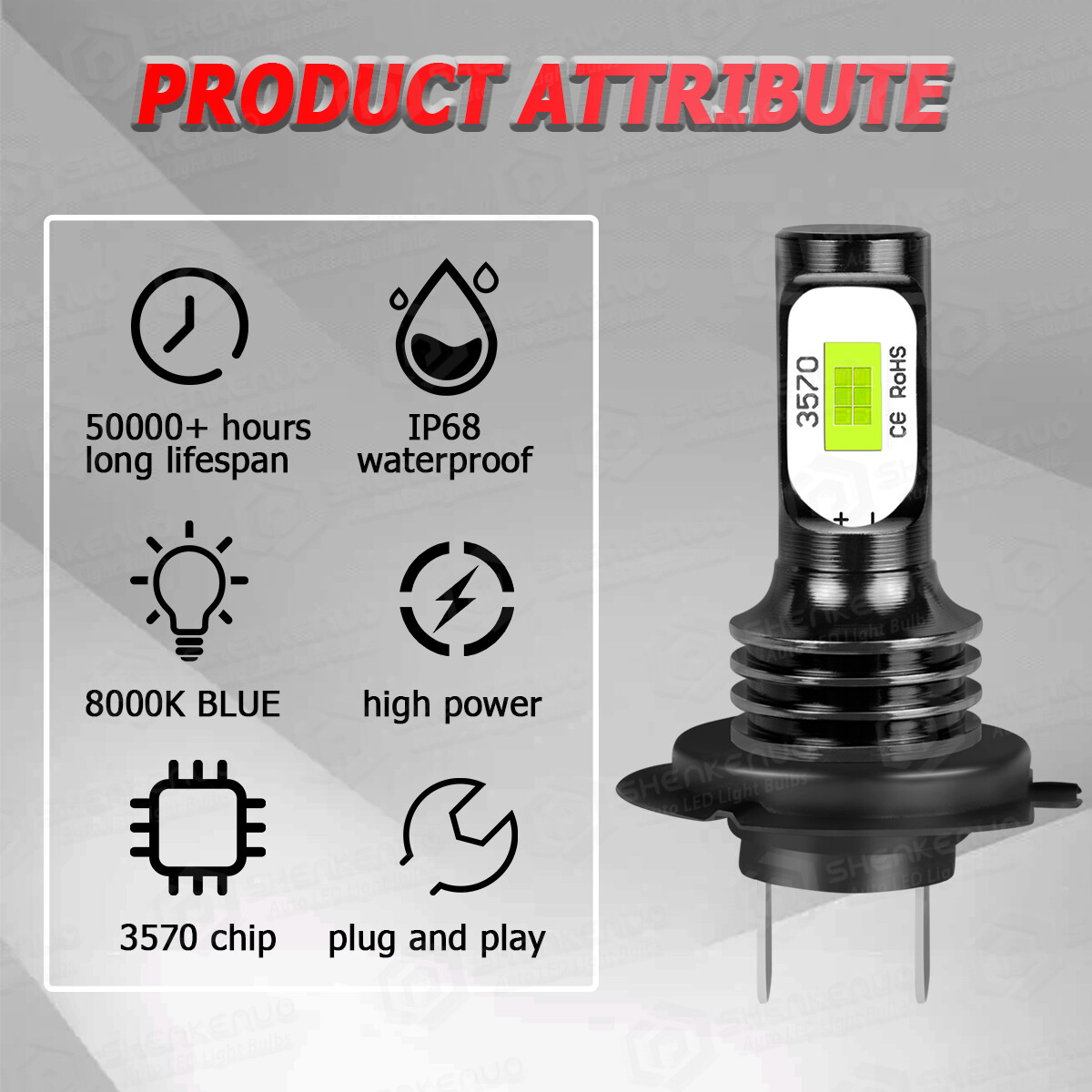 6Pcs LED Headlight High Low Beam Light + Fog Lights Bulbs Kit 8000K H7+H7+H11