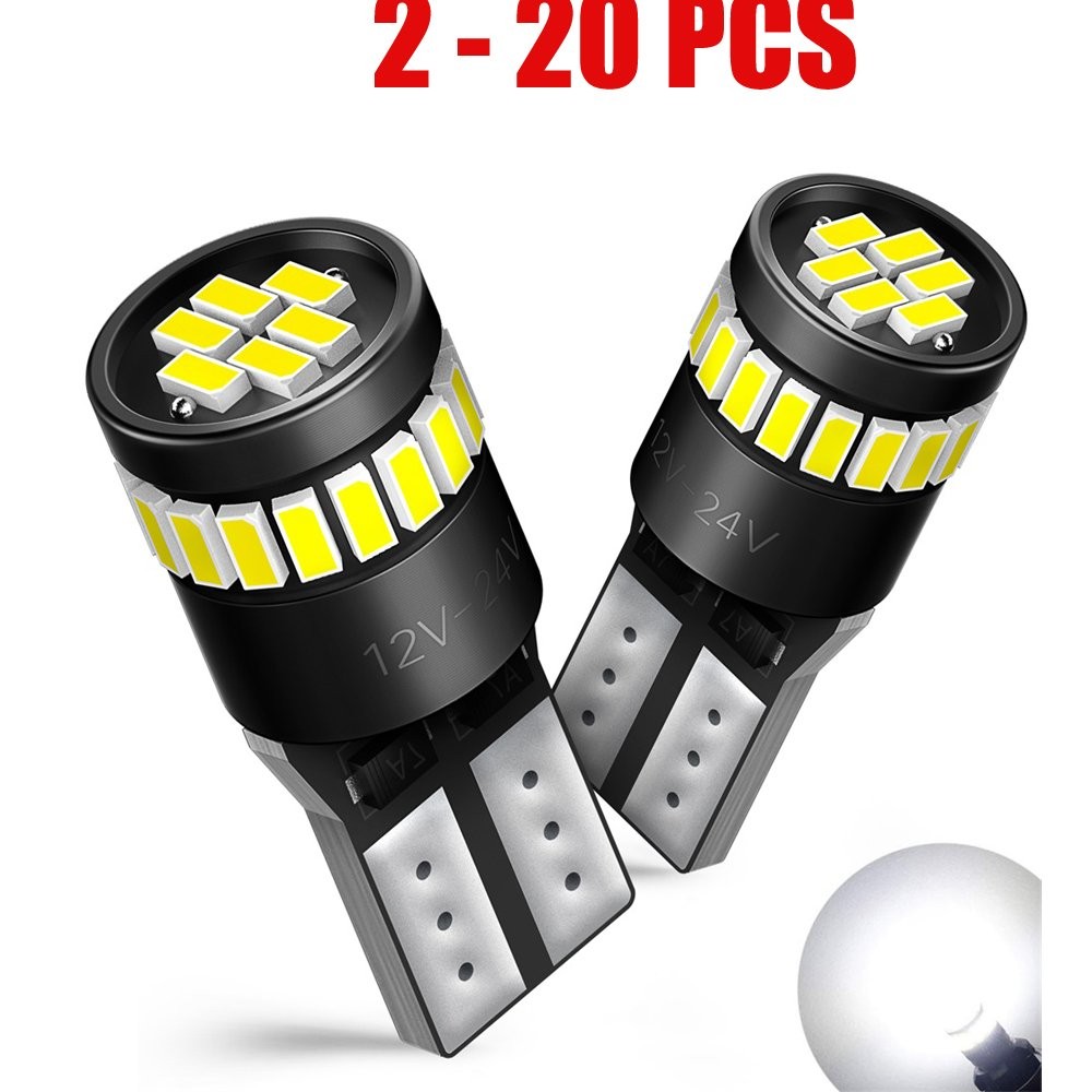 White T10 194 168 W5W 24SMD LED License Plate Inside Light Bulb Kit 6000K 2-20X