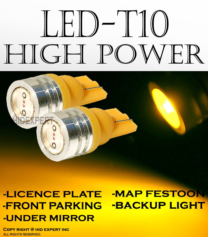 x4 pc T10 168 194 2825 LED High Power Yellow Front Side Marker light bulbs T211