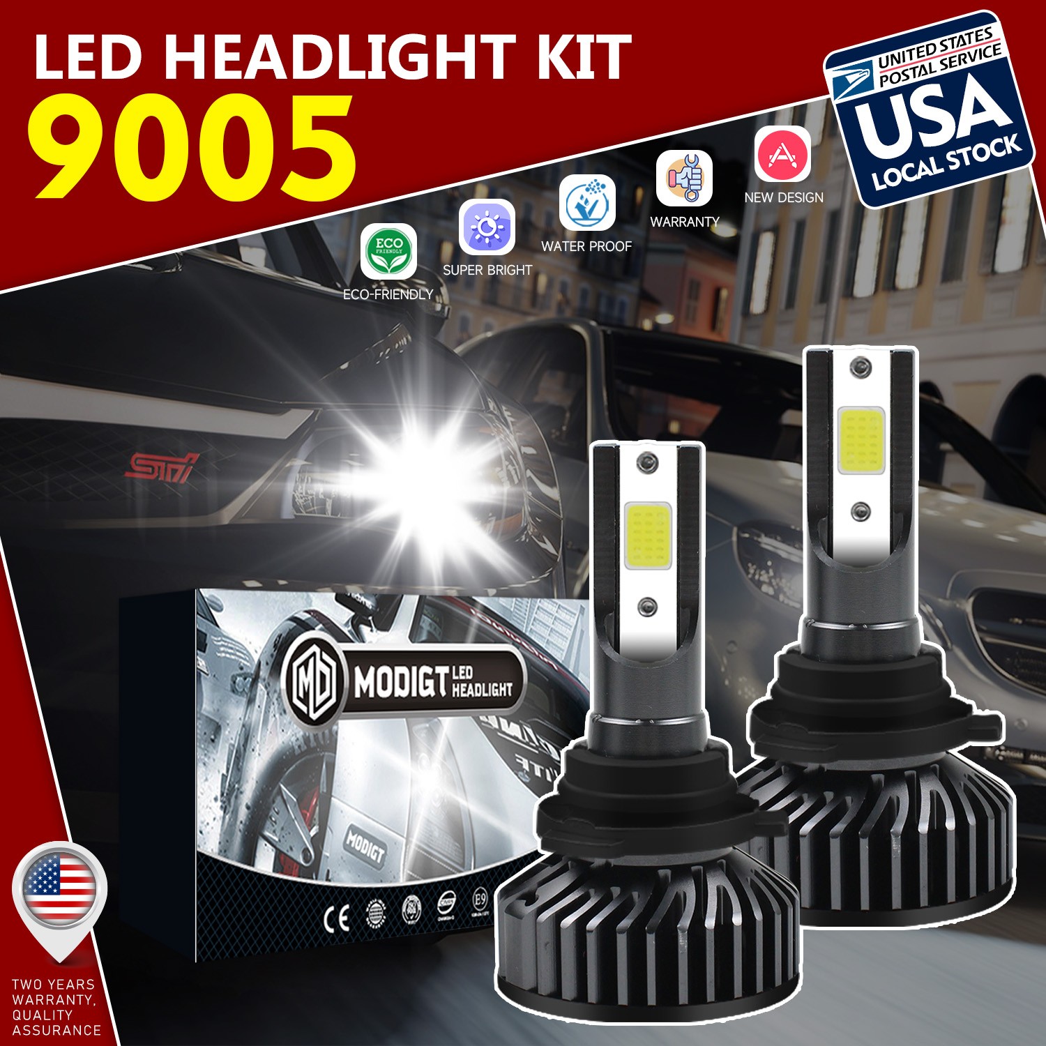 HB3 LED Headlight Bulbs Kit High Beam Super Bright 6000K White 20000LM/set