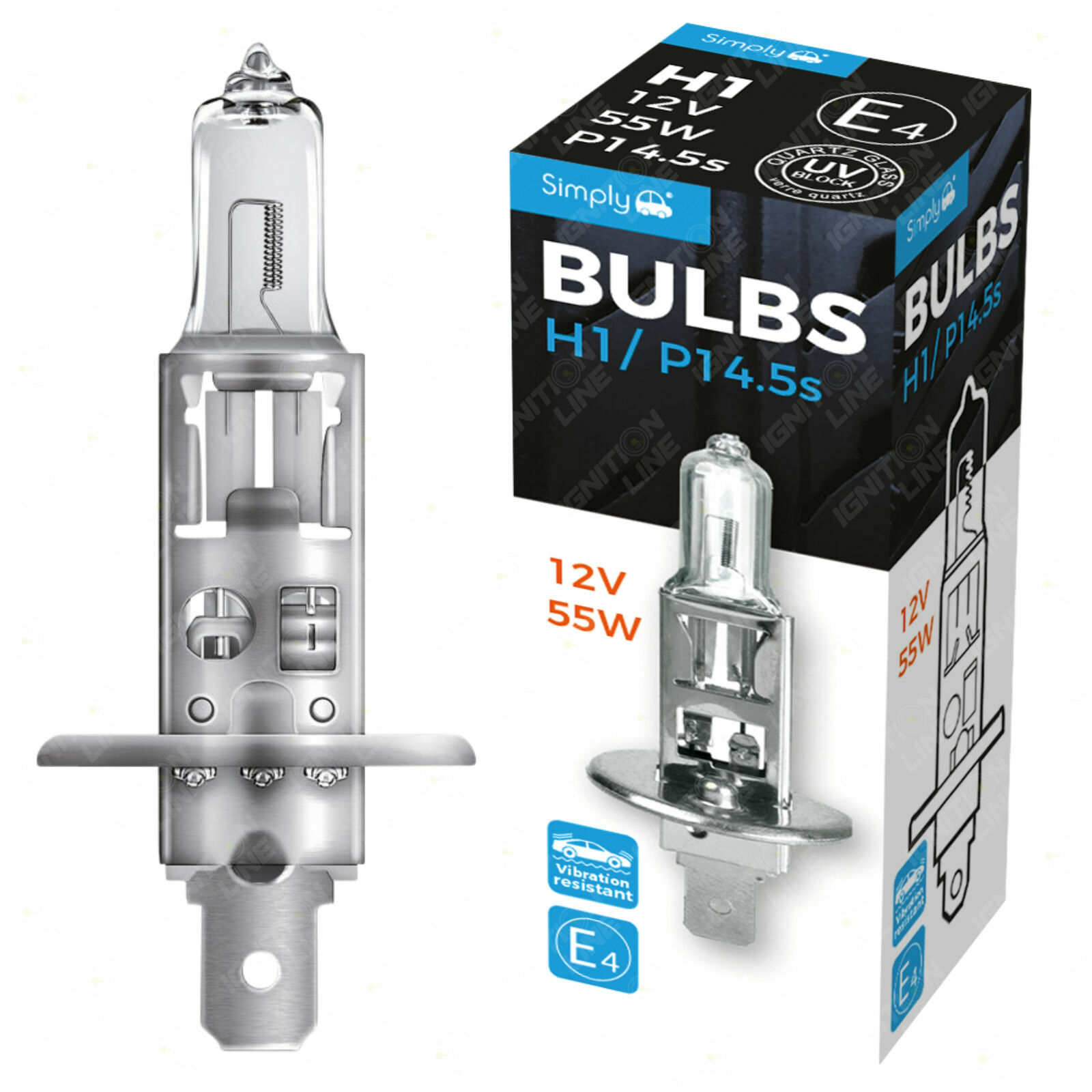 2 X H1 Car Headlight Spot & Fog Light Bulbs 12v 55w 448 Mazda Xedos