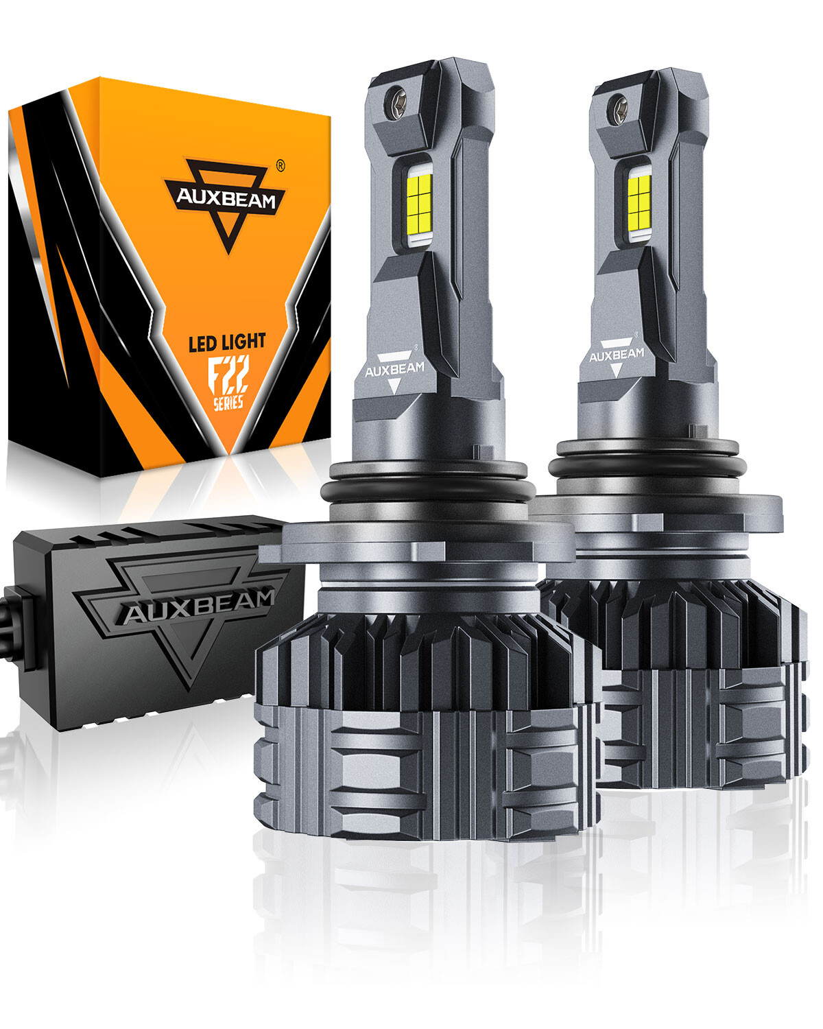 AUXBEAM 9006/HB4 LED Headlight Bulbs Low Beam Super White Extremely Bright 6500K