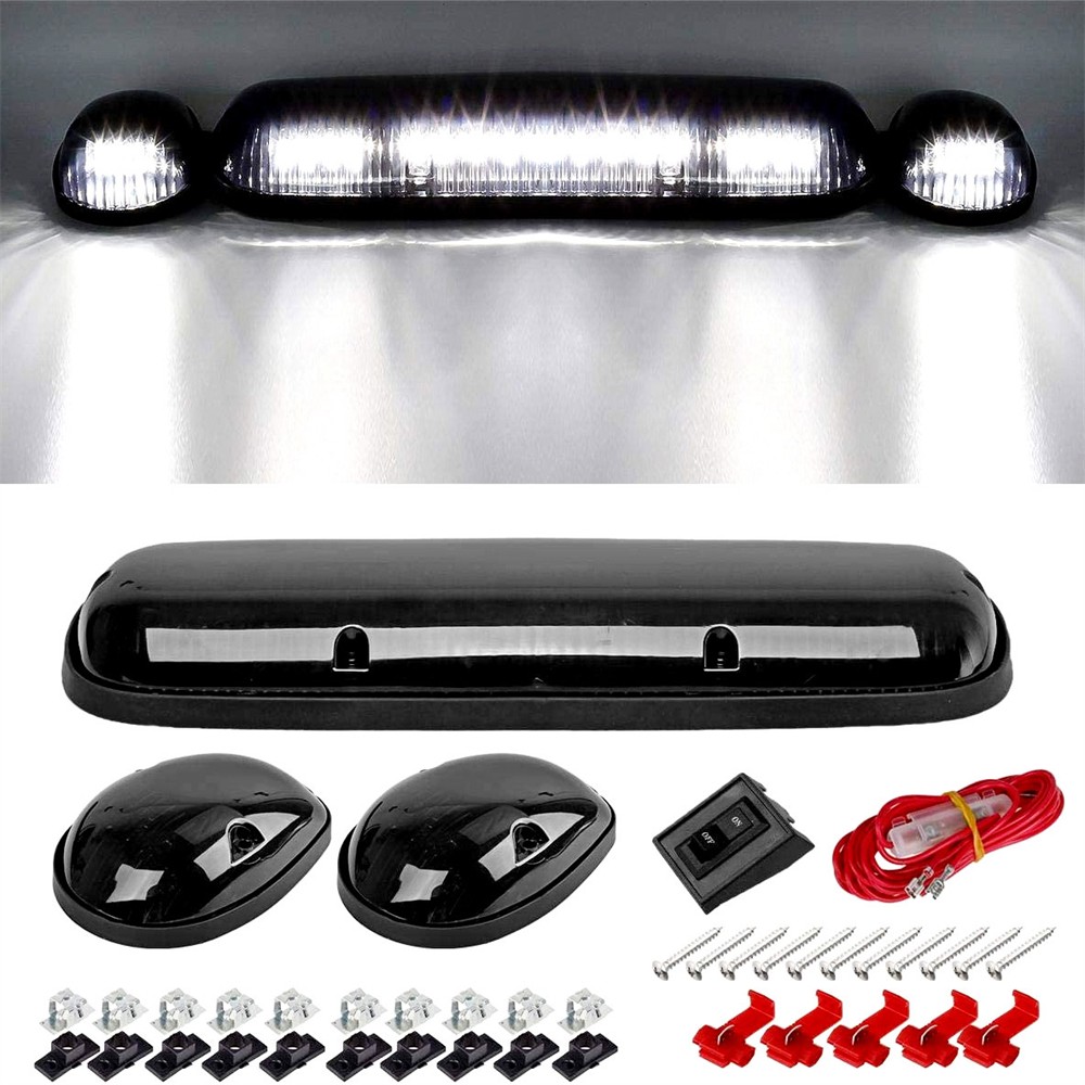 3PCS Fit Chevrolet Silverado 1500 2500 3500 Amber LED Cab Roof Marker Lights