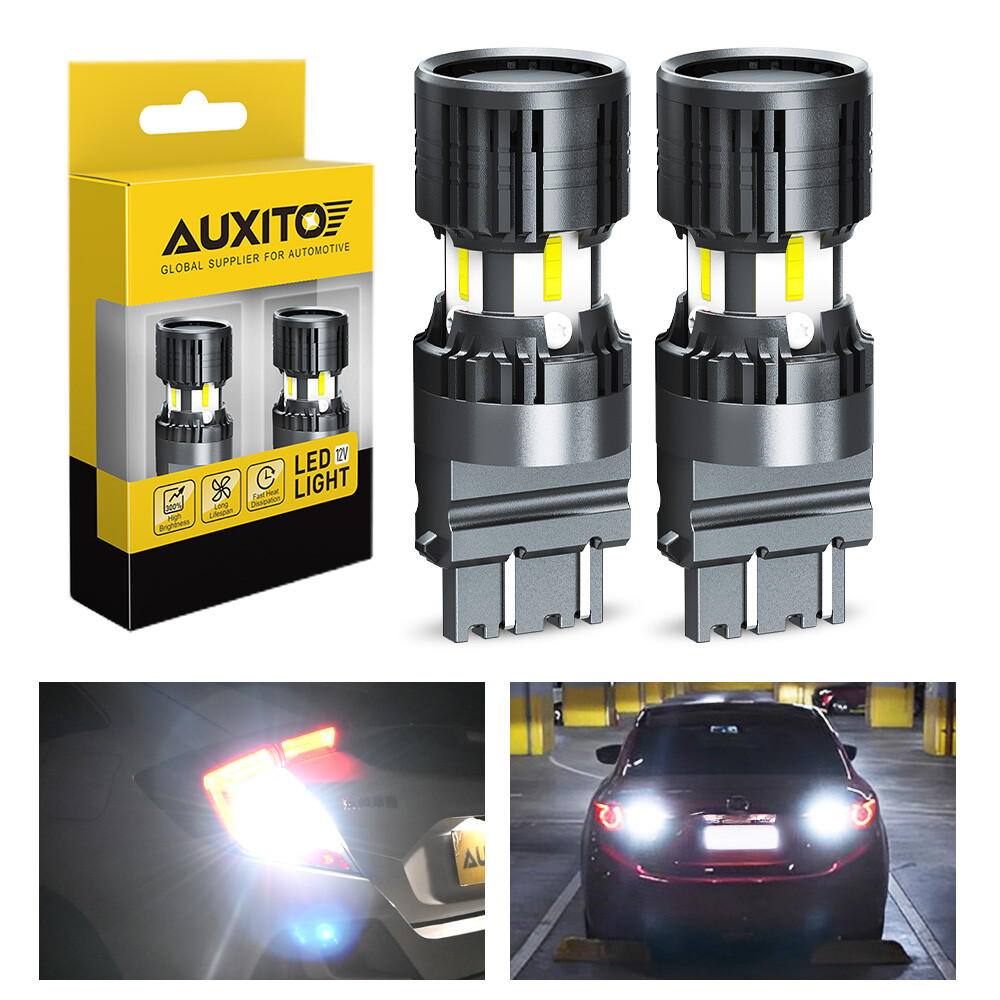 2Pcs 3157 3156 4157 LED Bulbs White with Built-in Resistor Turn Signal Light