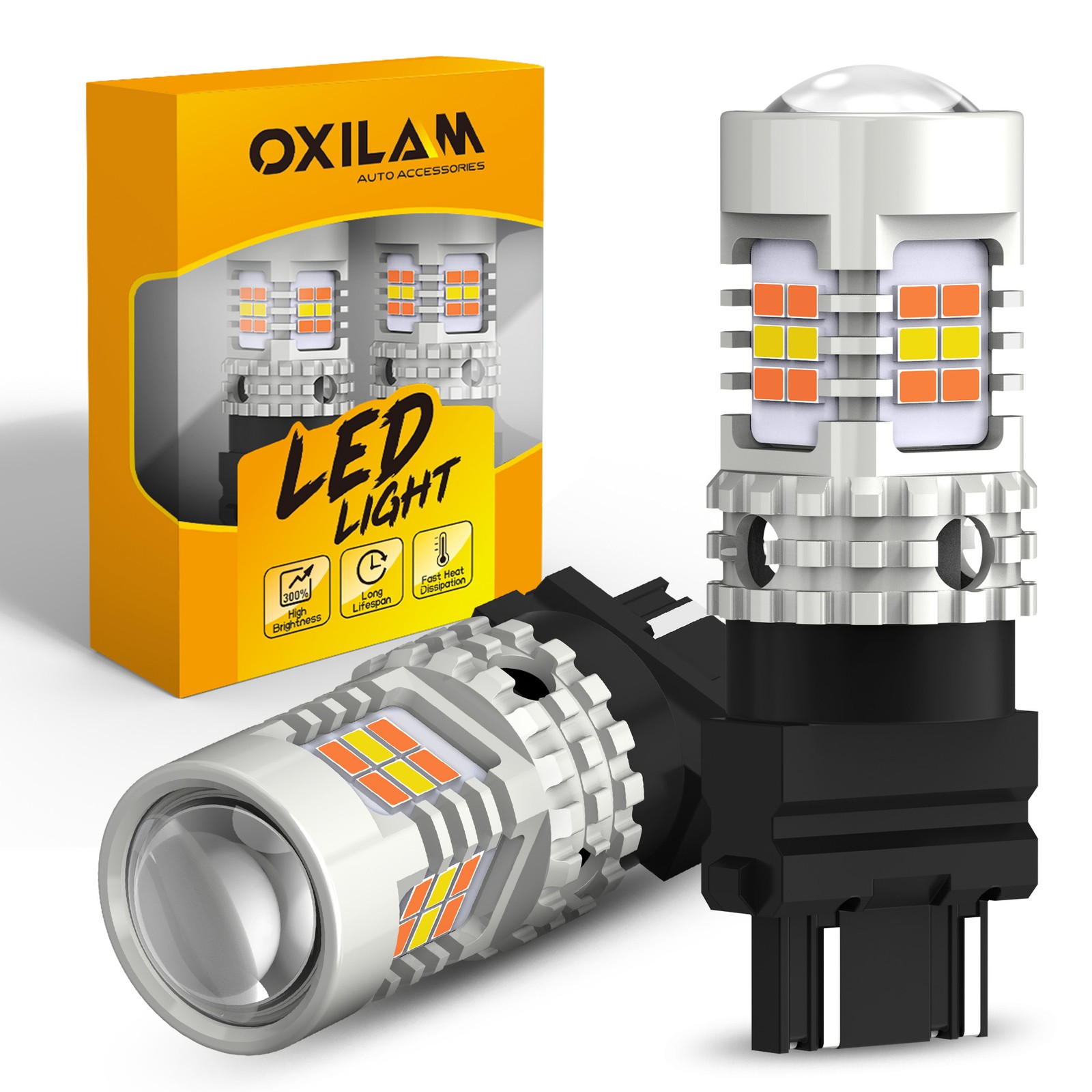 3157 3156 LED Turn Signal Light DRL Bulb White Amber Yellow CANBUS ERROR FREE