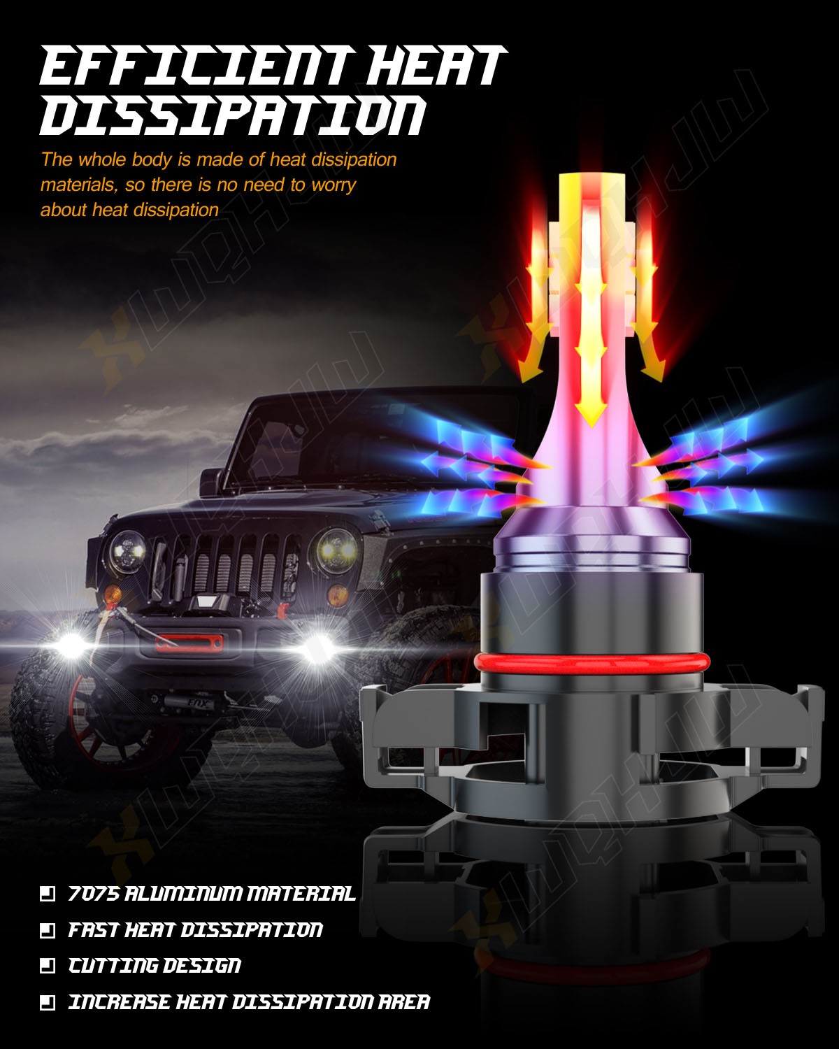 H11 H11 5202 Combo 6x LED Headlight High Low Beam Fog Light Bulbs 6000K