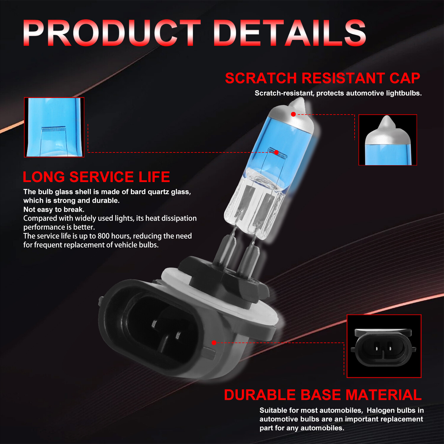 2x 881 Halogen 12V 27W Fog Light Bulbs Xenon White Replaces 886/889/894/896/898