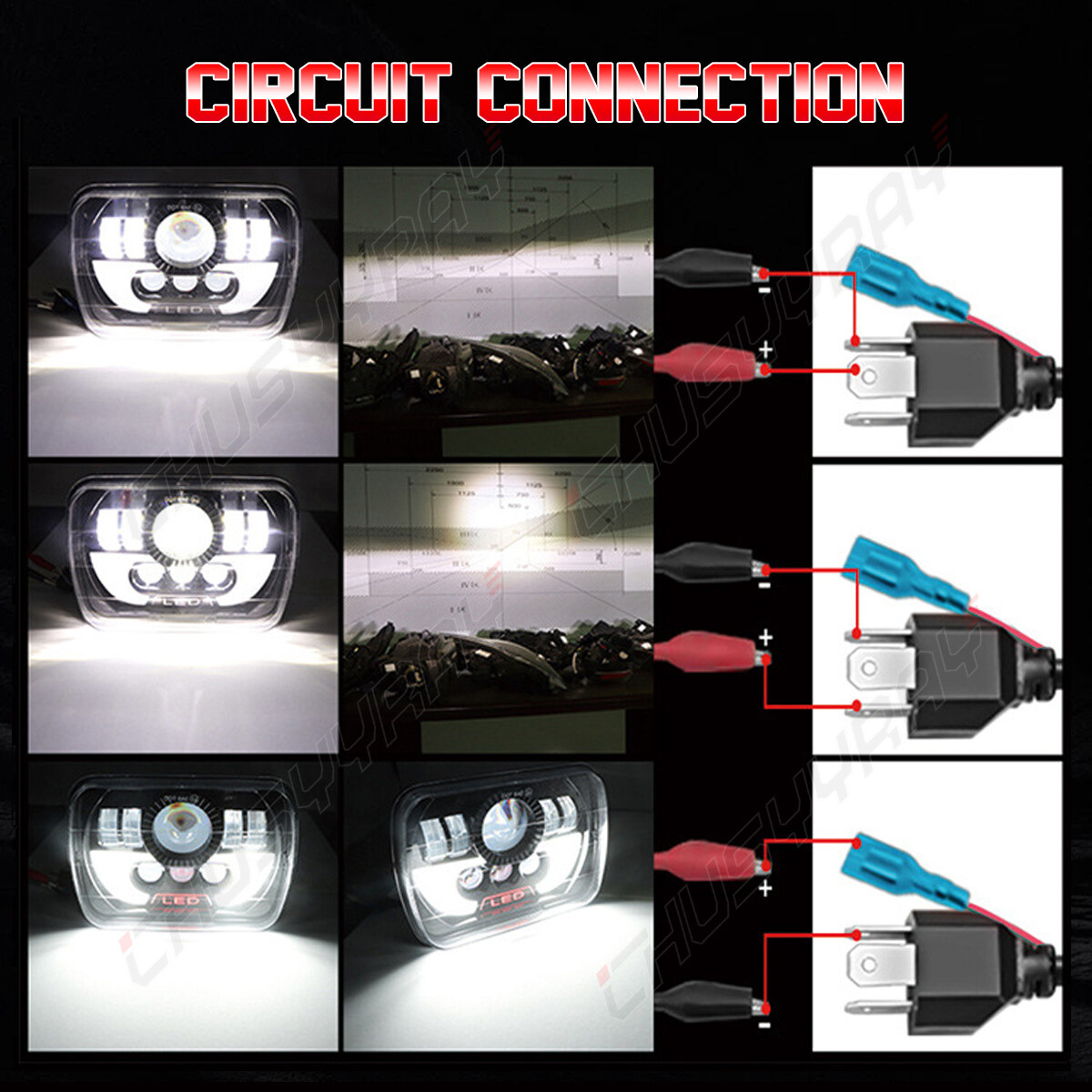 For Toyota Pickup 1982-1995 Truck DOT 7×6″ LED Headlight Pure White Bright H6054