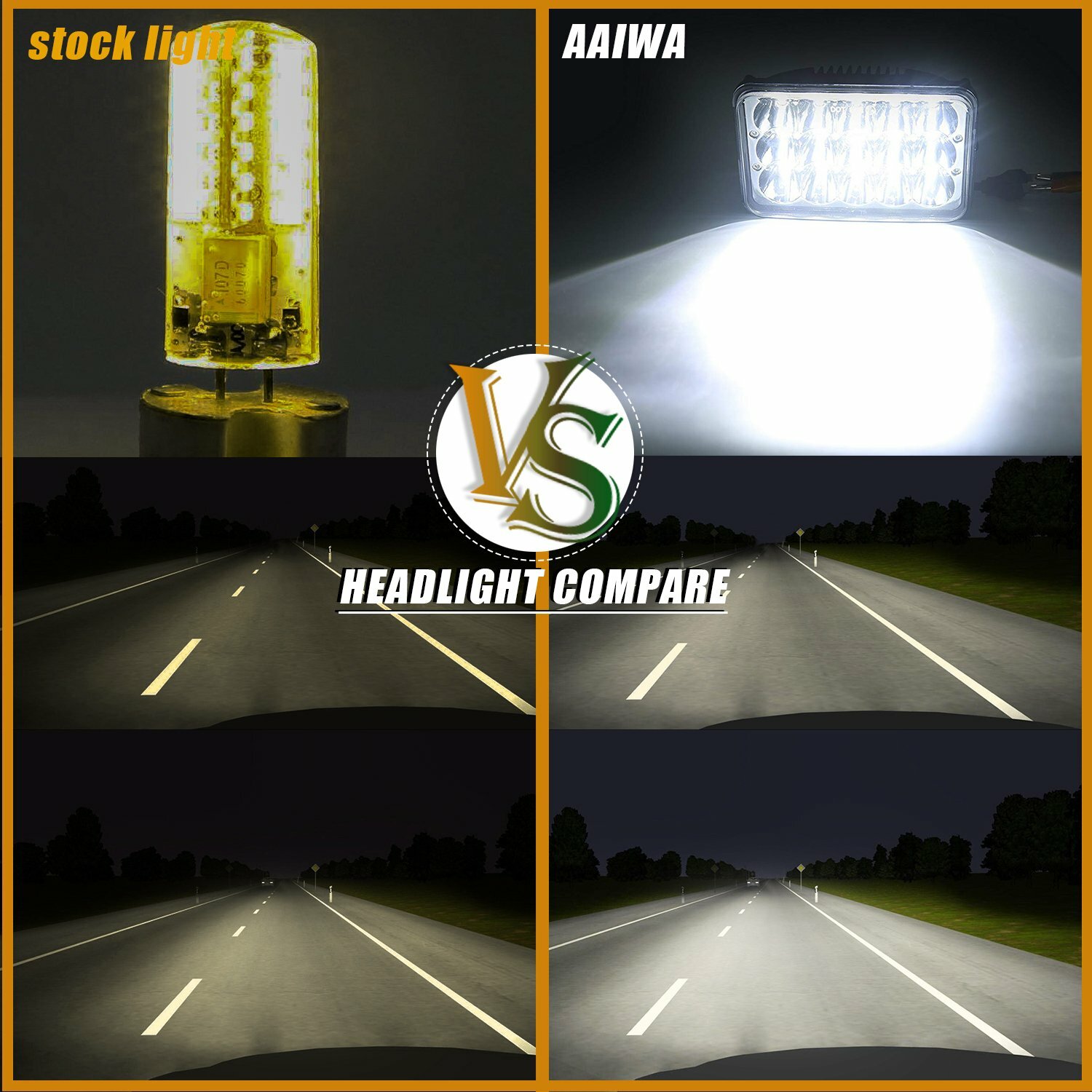 Pair 4X6“ LED Work Lights Spot Lamp Driving Fog Headlight + Mounting Brackets