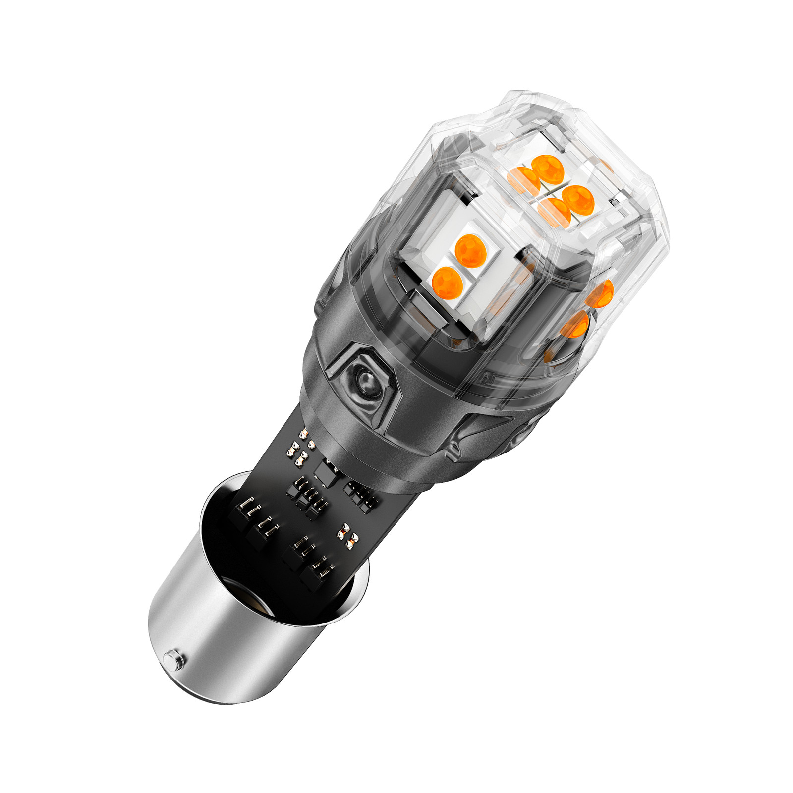 AUXBEAM Canbus 1156 BA15S LED Turn Signal Light Bulb Error Free 3000K Amber
