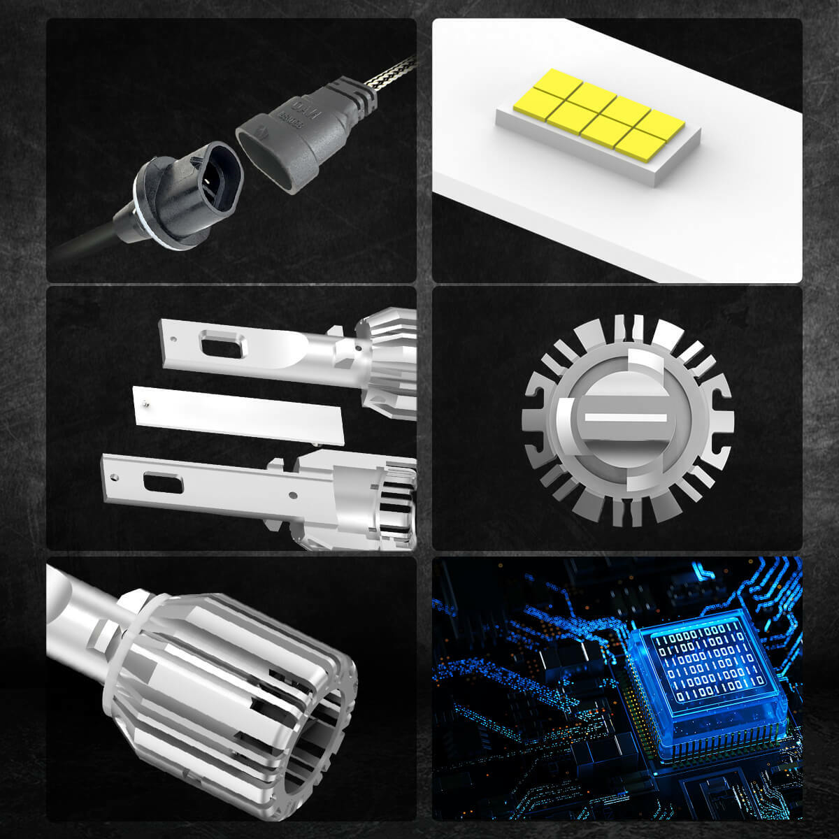 LASFIT 880 881 892 893 LED Fog Light Bulb Conversion Kit 5000LM 6000K 50W White