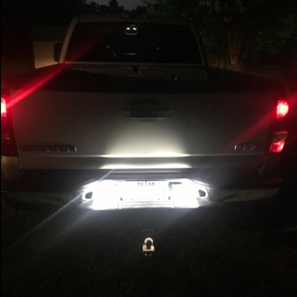 For GMC Sierra 1500 2500 3500 Chrome Silver Full White LED License Plate Lamps