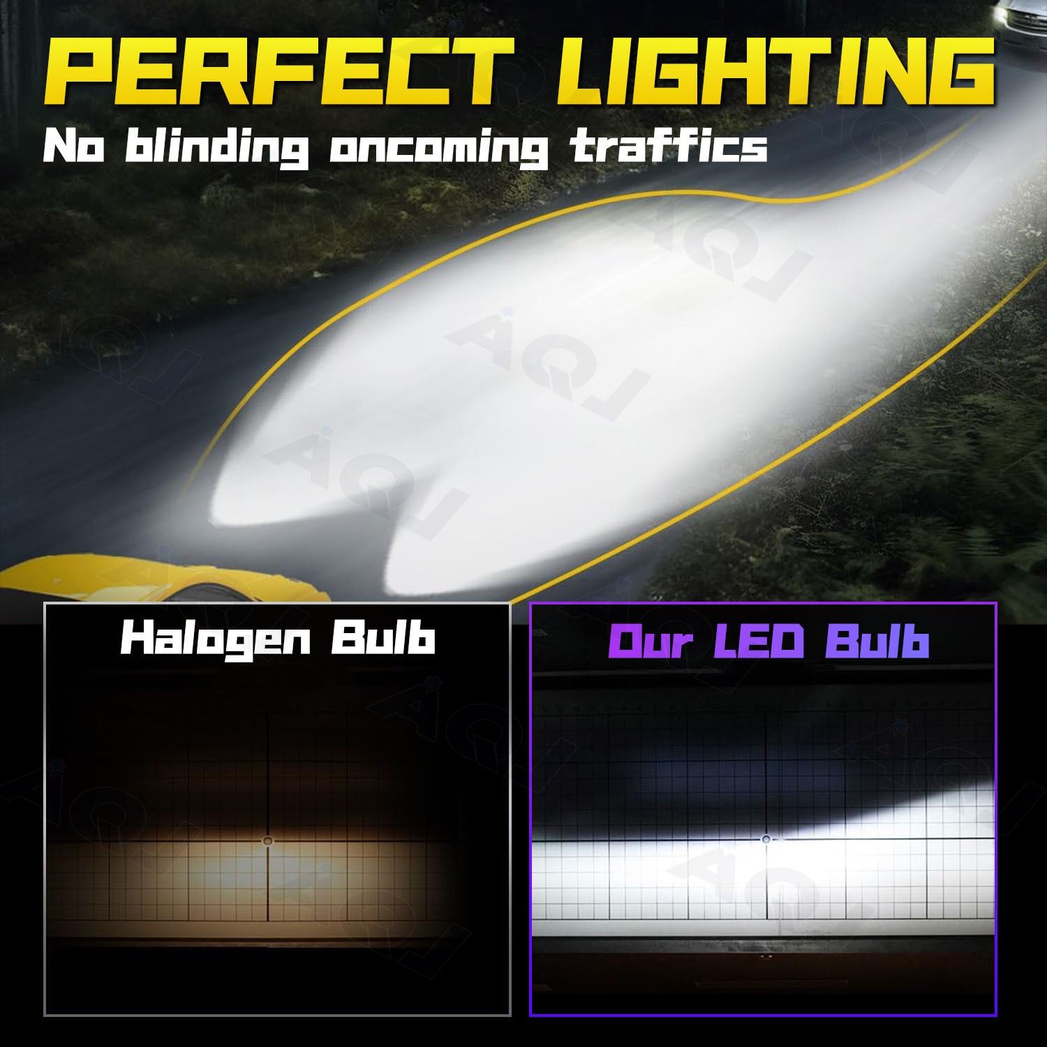For Hyundai Tucson 2016-2019 LED Headlight High Low Beam Bulbs Combo Clear White