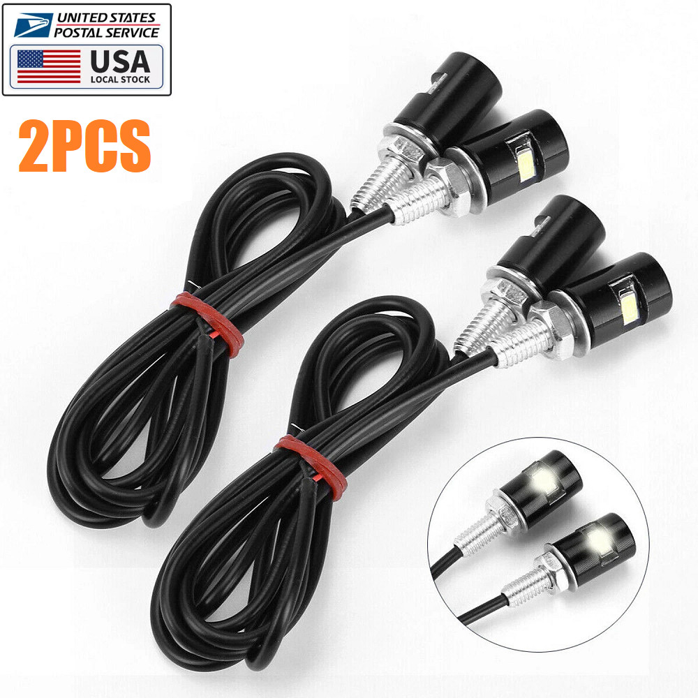 2× Motorcycle Car LED License Plate Light 5630/5730 SMD Screw Bolt Lamp Bulbs