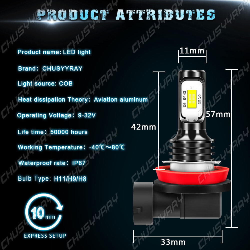 For Cadillac SRX 2010-2016 6x 6000K LED Headlight Bulbs Hi/Low Beam Fog Lights