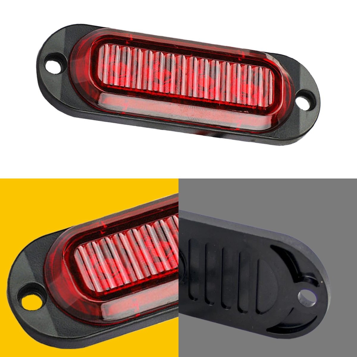 Red 4-LED Indicator Side Marker Lights Truck Clearance Turn Signal Light Trailer
