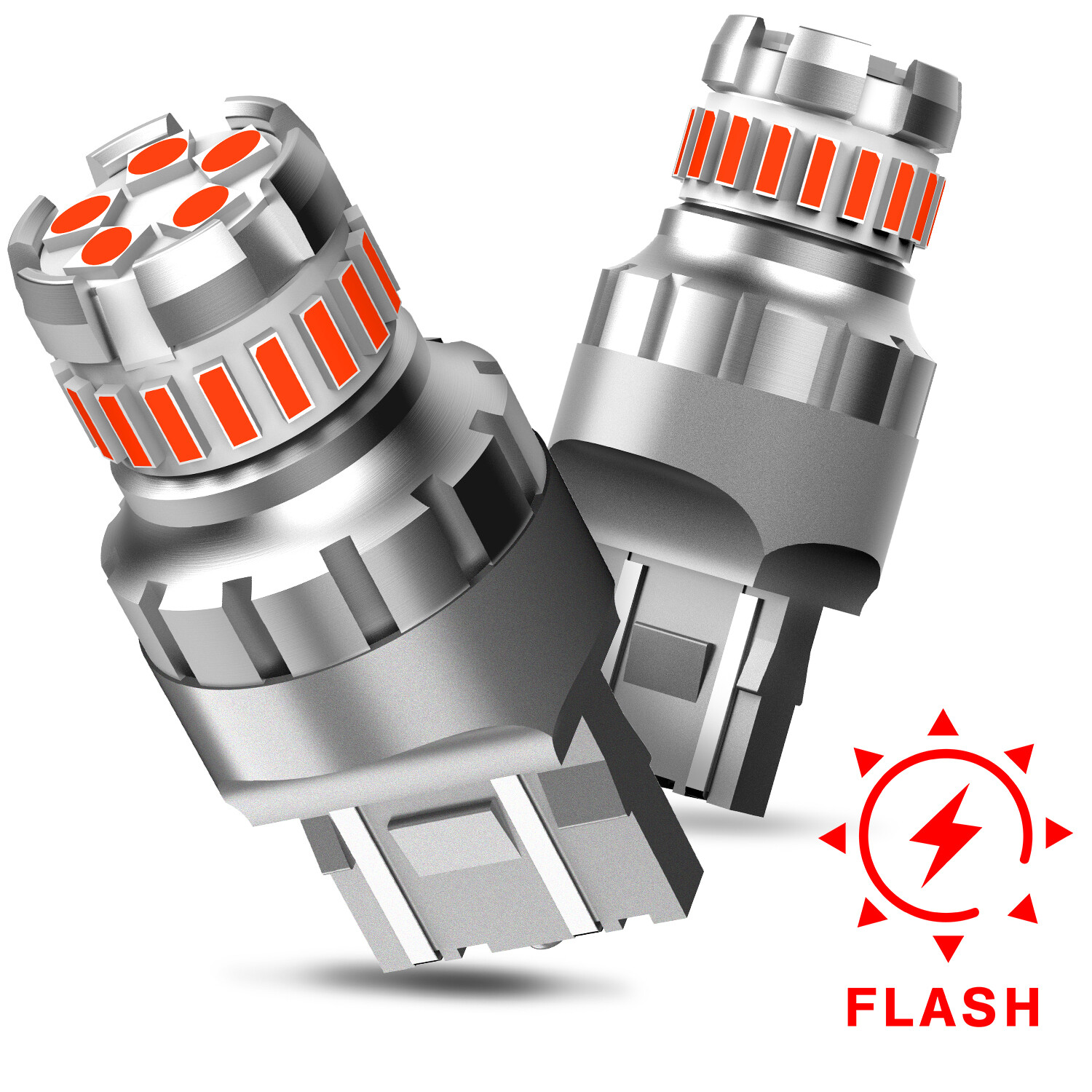 7443 LED Strobe Flashing Blinking Brake Tail Light Parking Safety Warning Bulbs
