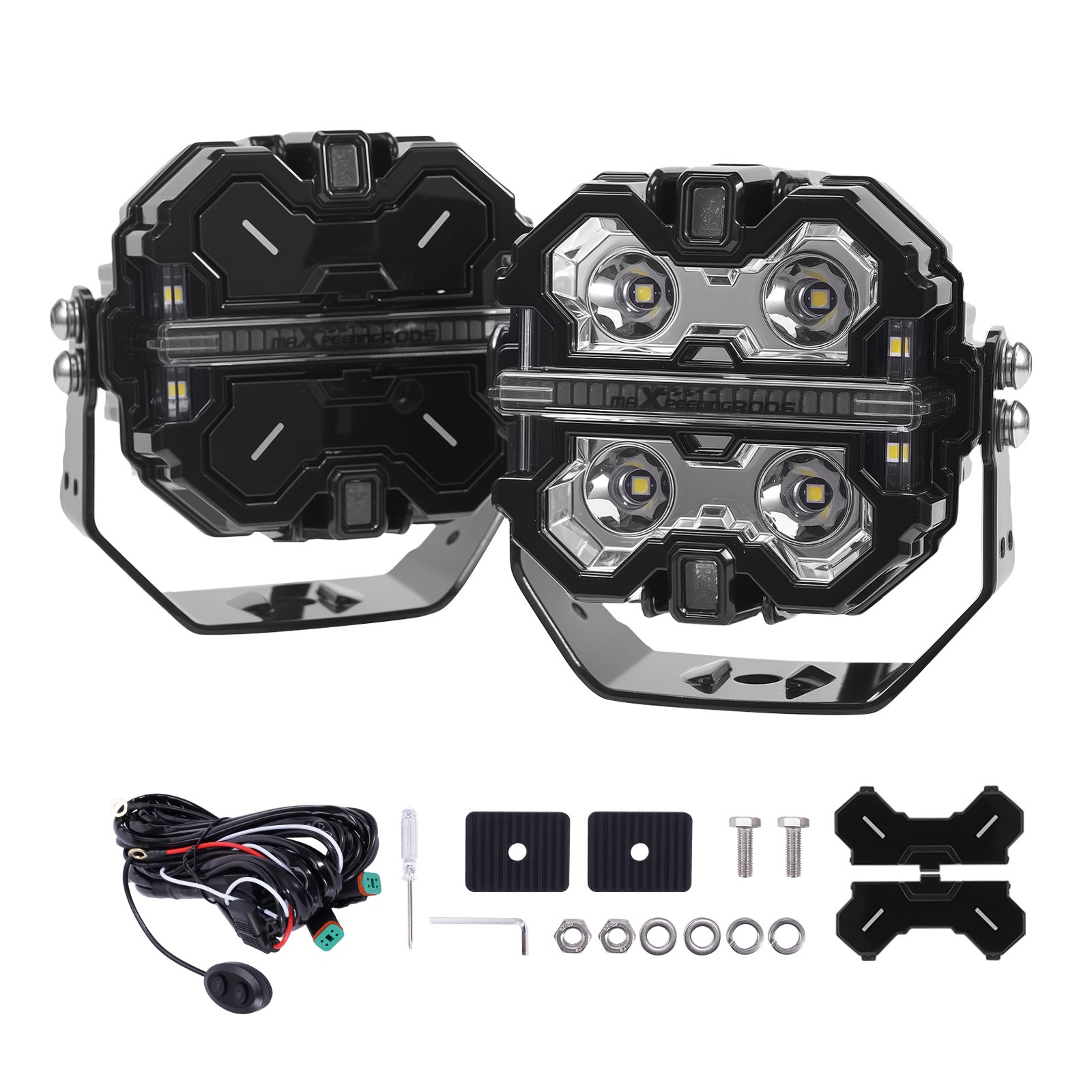 3.5″ LED Pod Lights 160W Spot Beam Side Shooter Driving Auxiliary Light DRL