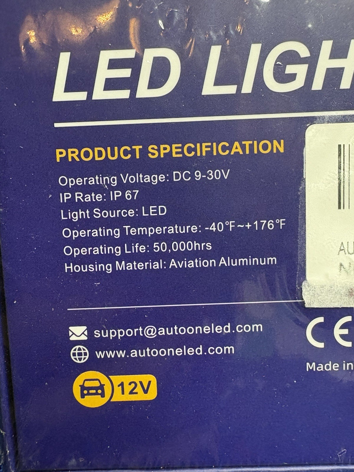NEW * AUTOONE LED Light Off-Road Driving/Fog Light 12V DC 9-30V IP67