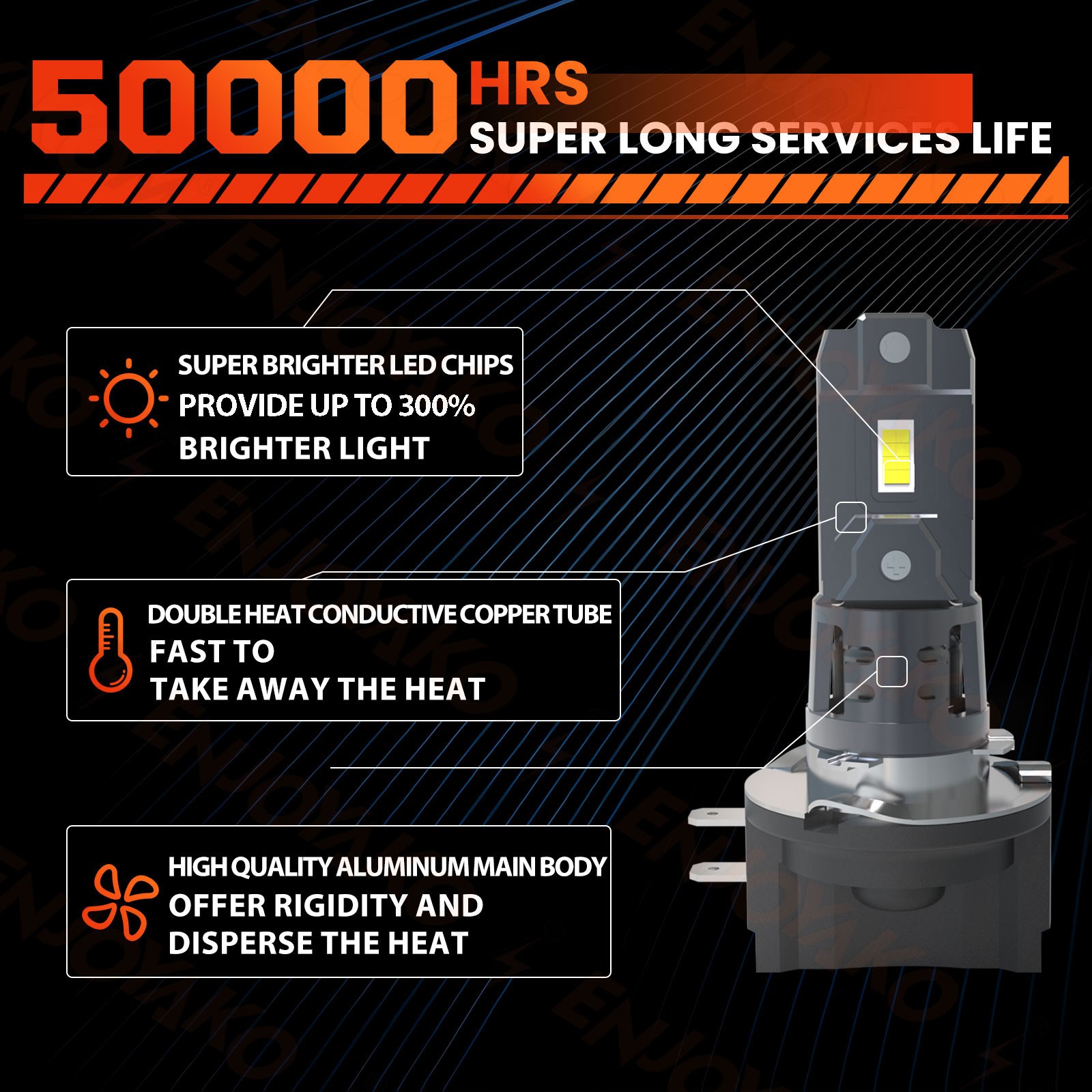 H11B LED Headlight Super Bright Bulbs Kit 6500K Xenon White 330000LM LOW BEAM 2x