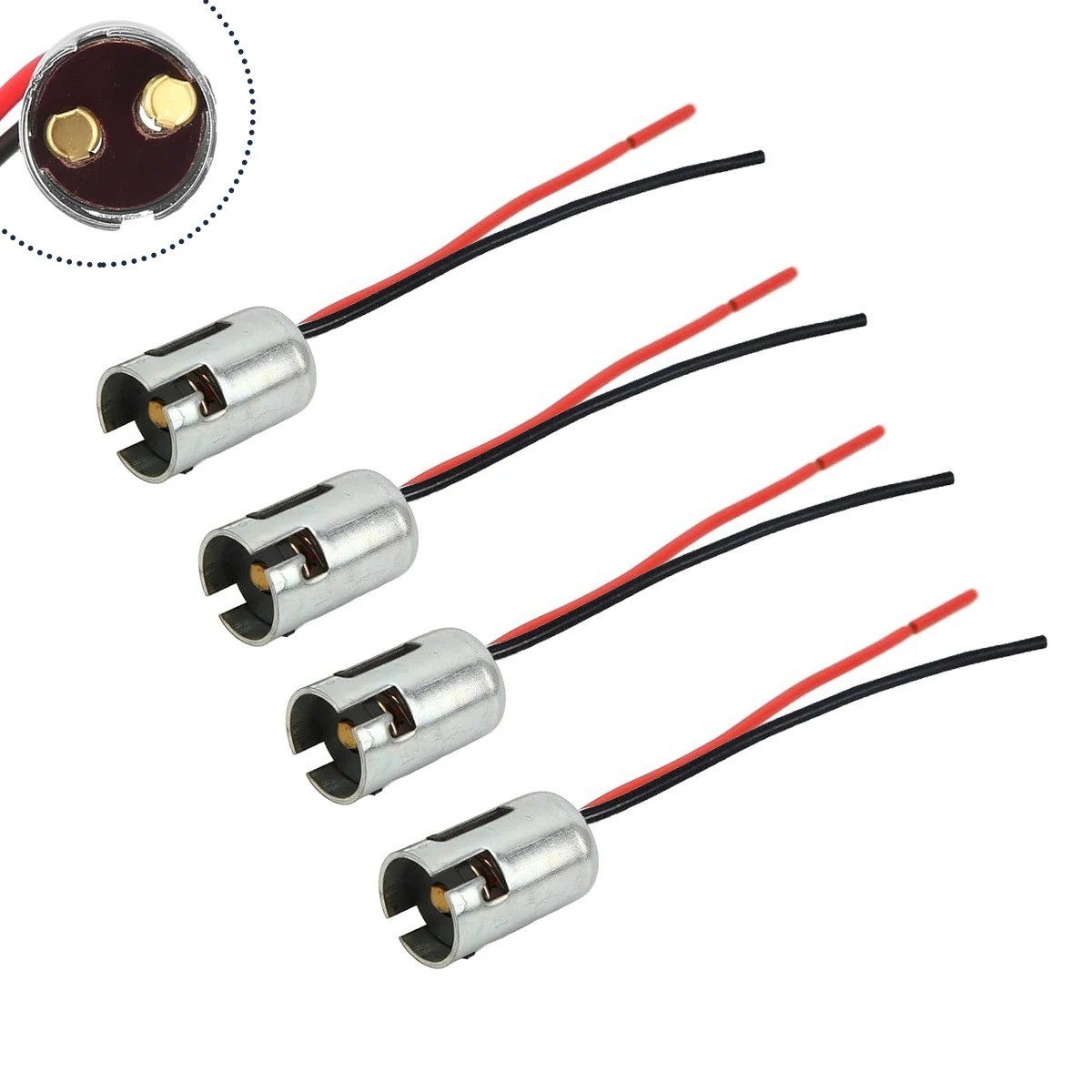 BAY15D 1157 LED Light Bulb Socket Holder with Wire Connector for Car Auto Truck