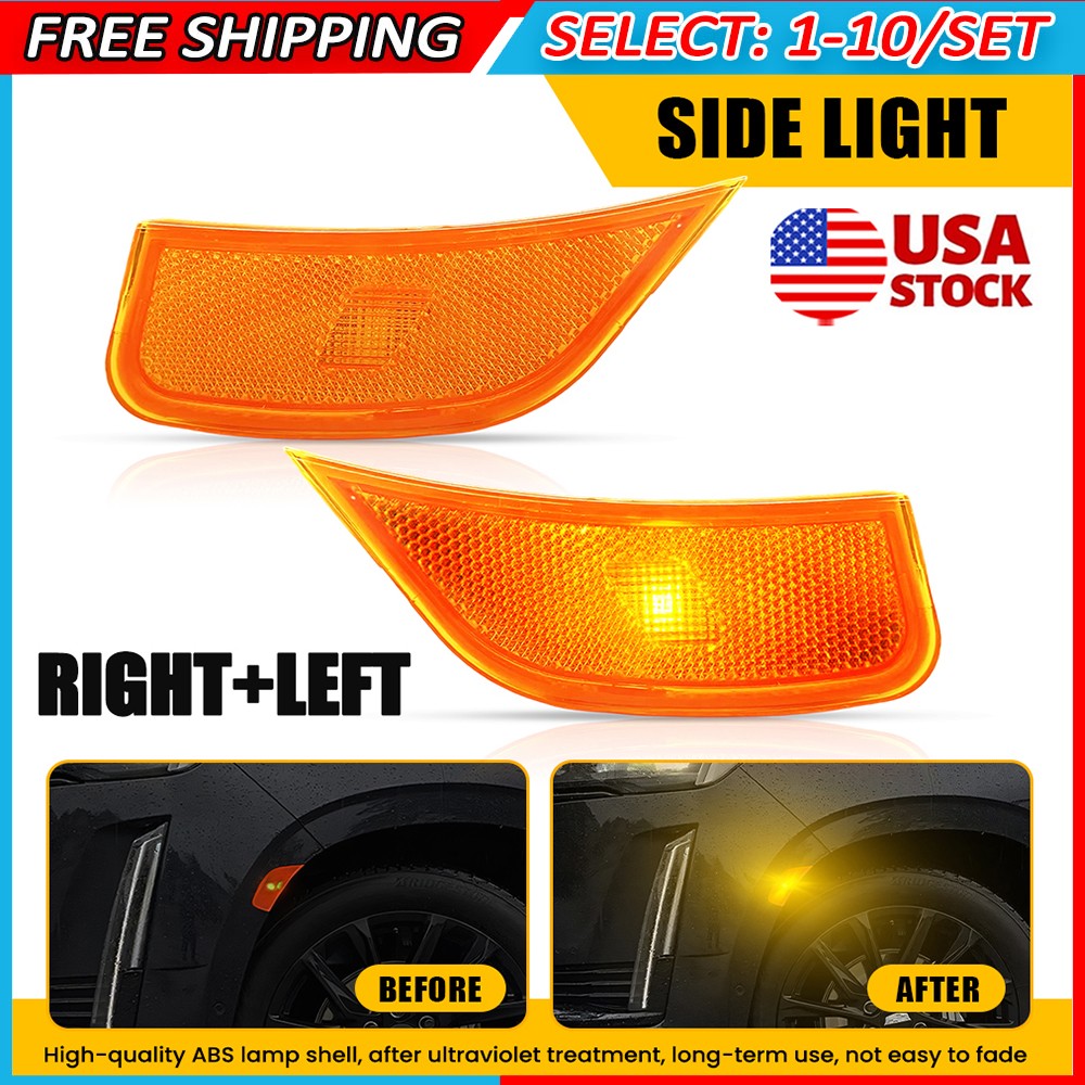 2-20x Amber LED Side Marker Lights For GMC Yukon XL Chevy Tahoe Suburban RH LH