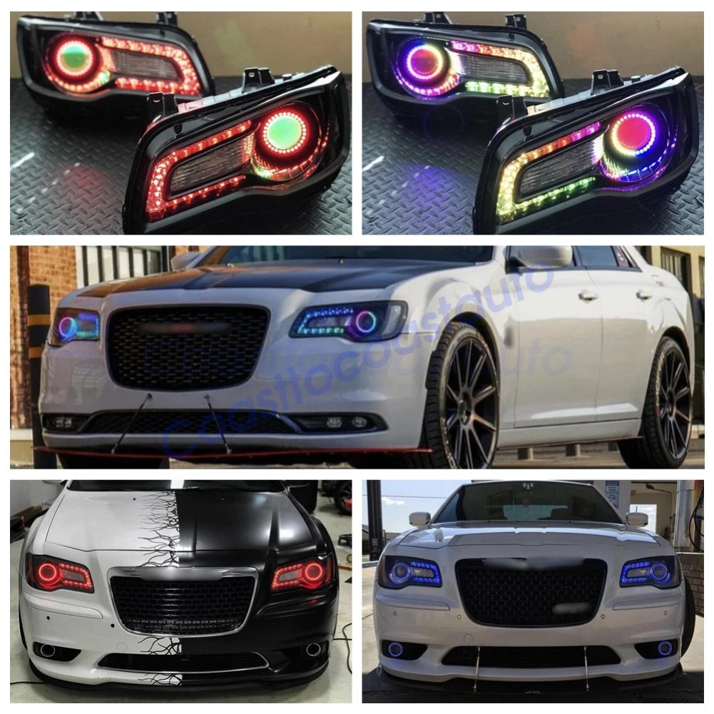 For 11-20 Chrysler 300 C S RGBW LED Headlight DRL Board Halo Ring Kit App