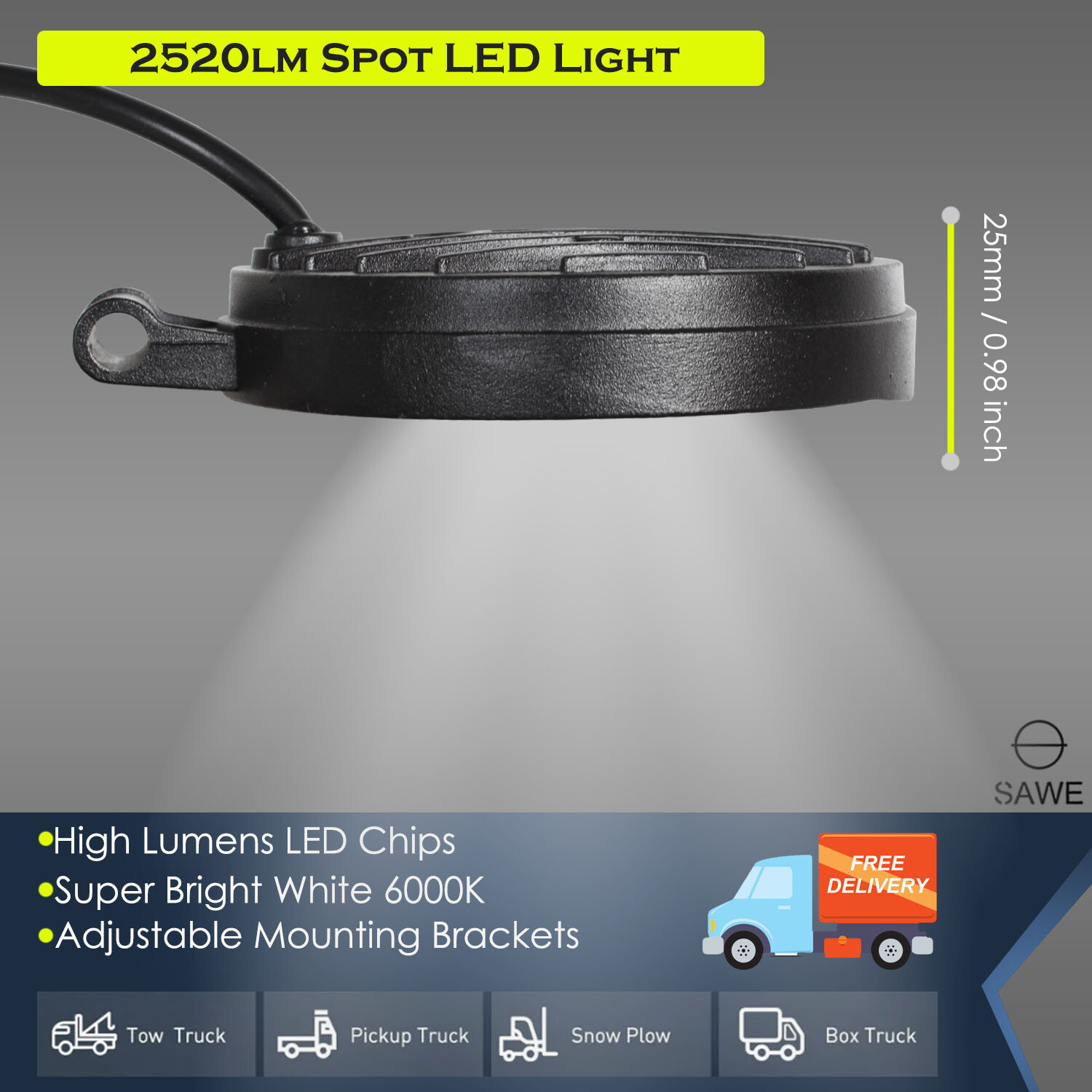6 x 14 LED 48w Work Light Bar Flood Spot Lights for Trucks SUV ATV Offroad Fog