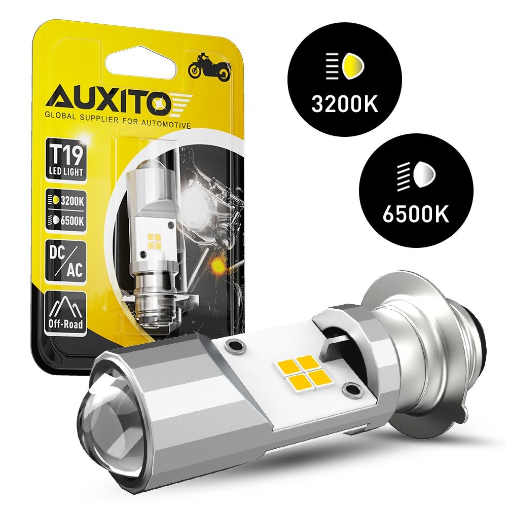 Auxito 1x Motorcycle T19 P15D Led Headlight High Low Beam Switchback Amber White