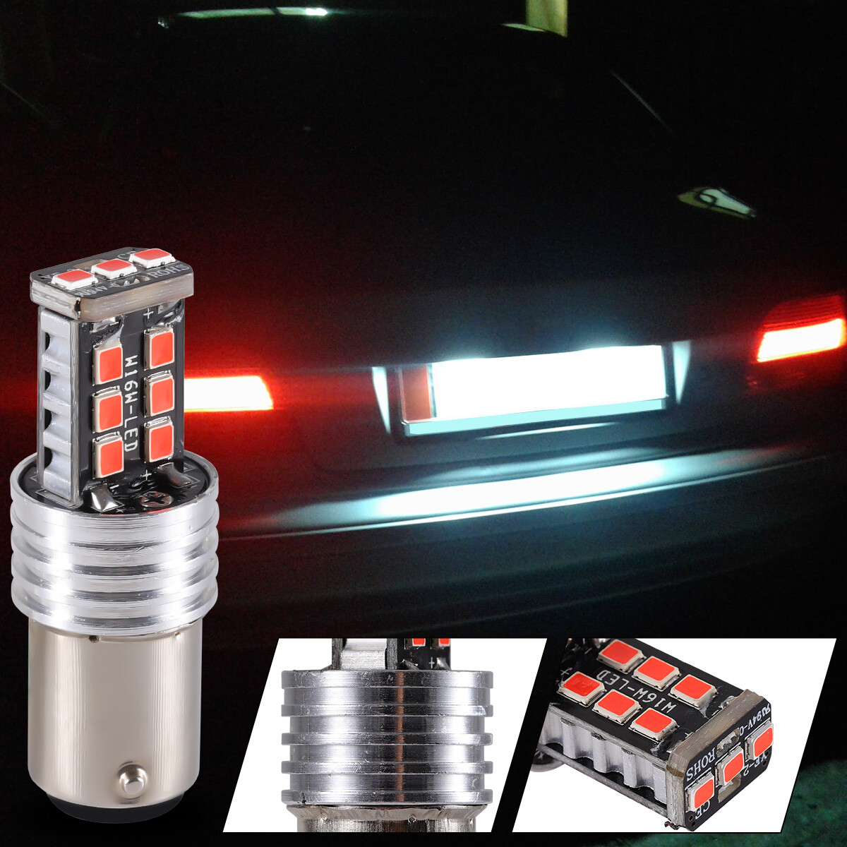 4PCS 1157 LED Brake Light Safety Brake Stop Tail Parking Light Bulbs Lamp Red 3W
