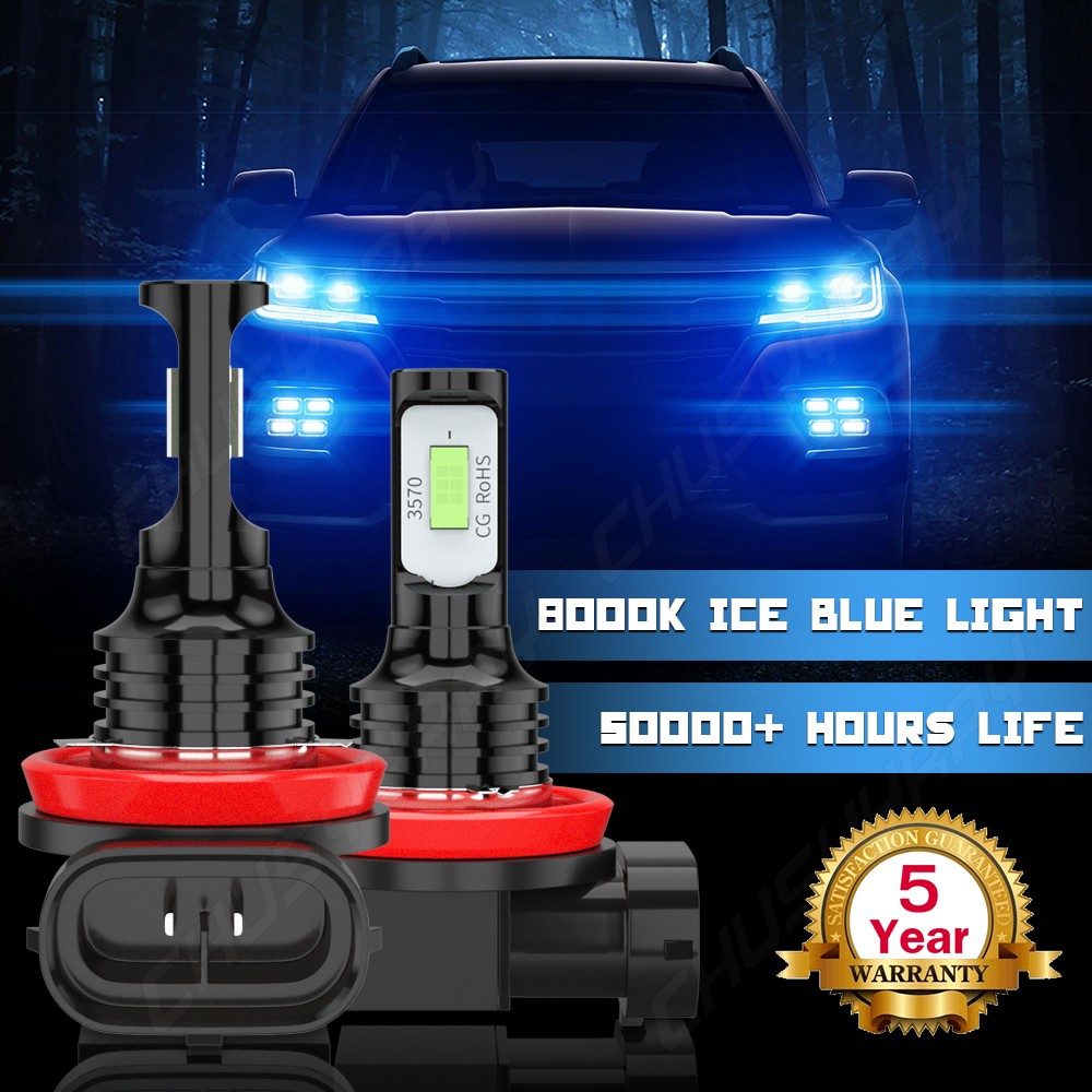 9005 H11 LED Headlight Super Bright Bulbs Kit 8000K blue 360000LM High Low Beam