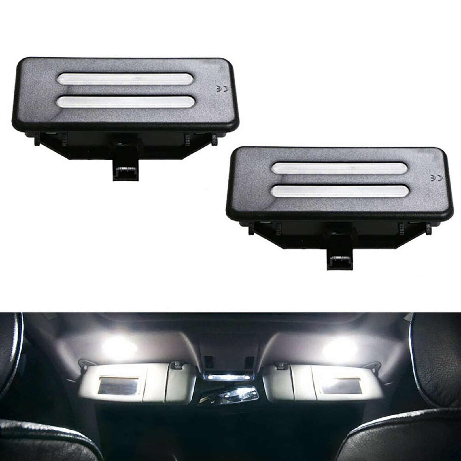 2Pcs New Sun Visor Vanity Mirror LED Lights Car Replacement For BMW E60 E60N E61