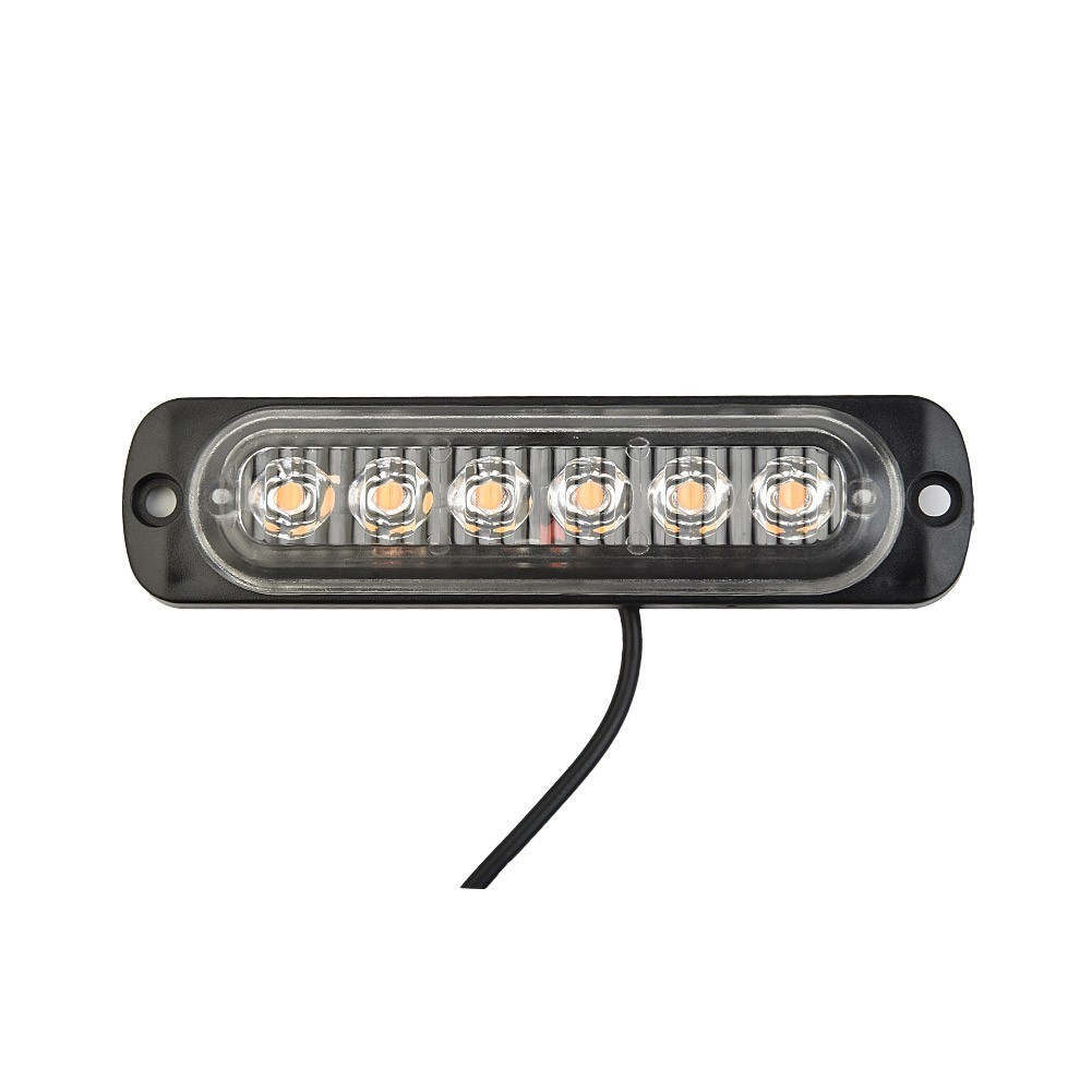 1PC DC 12-24V 18W Yellow 6 LED Bar Car Truck Van Strobe Flash-Light Lamp