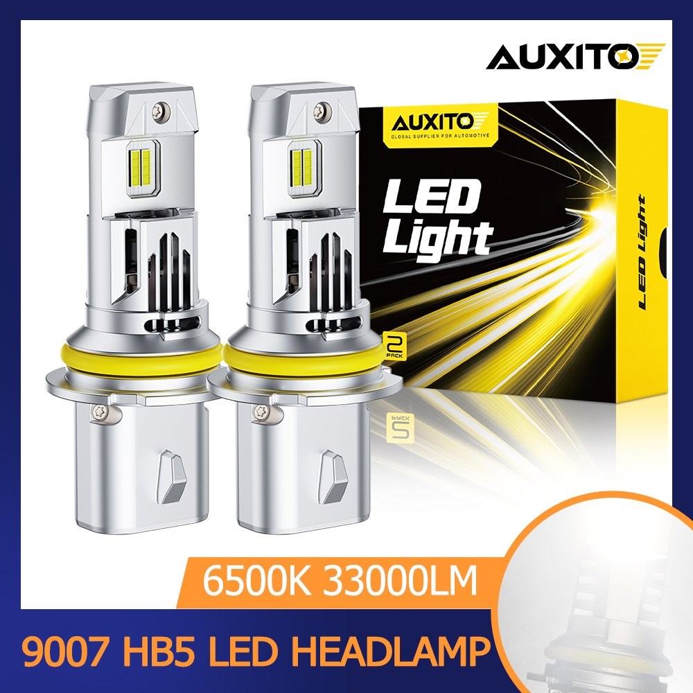 AUXITO 6500K White 9007 LED HB5 Headlight Super Bright High Beam Low 33000LM 2PC