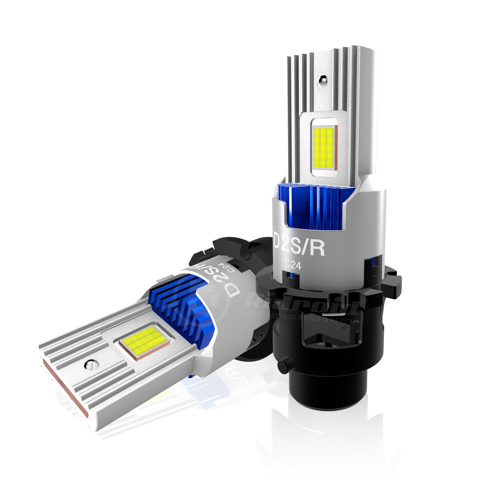 D2S D2R D2C D2H LED Combo Headlight Kit Bulbs 6500K Cool White High Low Beam 2PC