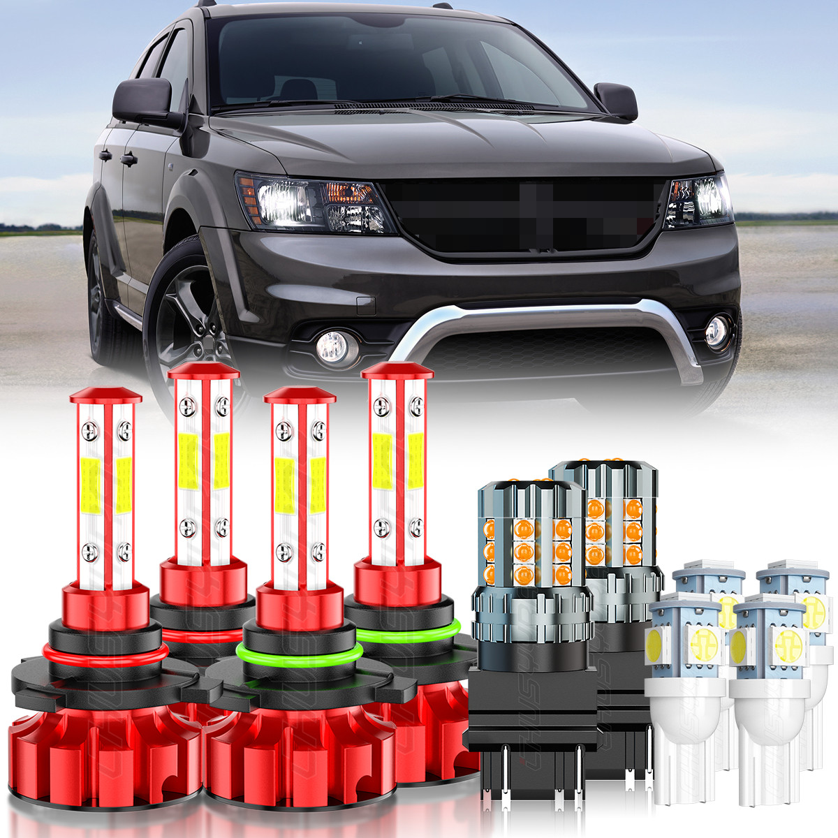 For Dodge Journey 2009-2020 LED Headlight High/Low Beam+Turn Signal Bulbs Kit