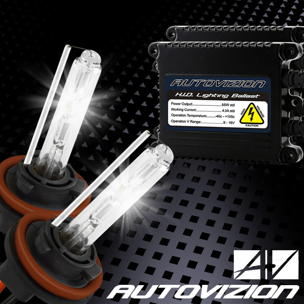AUTOVIZION 55W 9006/HB4 Headlight Xenon Bulbs & AC Slim Ballasts HID Kit 5000K