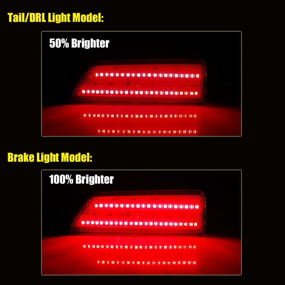Smoke Lens Rear Bumper Reflector LED Tail Brake Lights For 2016 2017 GMC Terrain