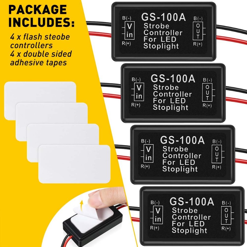12V GS-100A LED Brake Stop Tail Light Strobe Flash Module Controller Box Module
