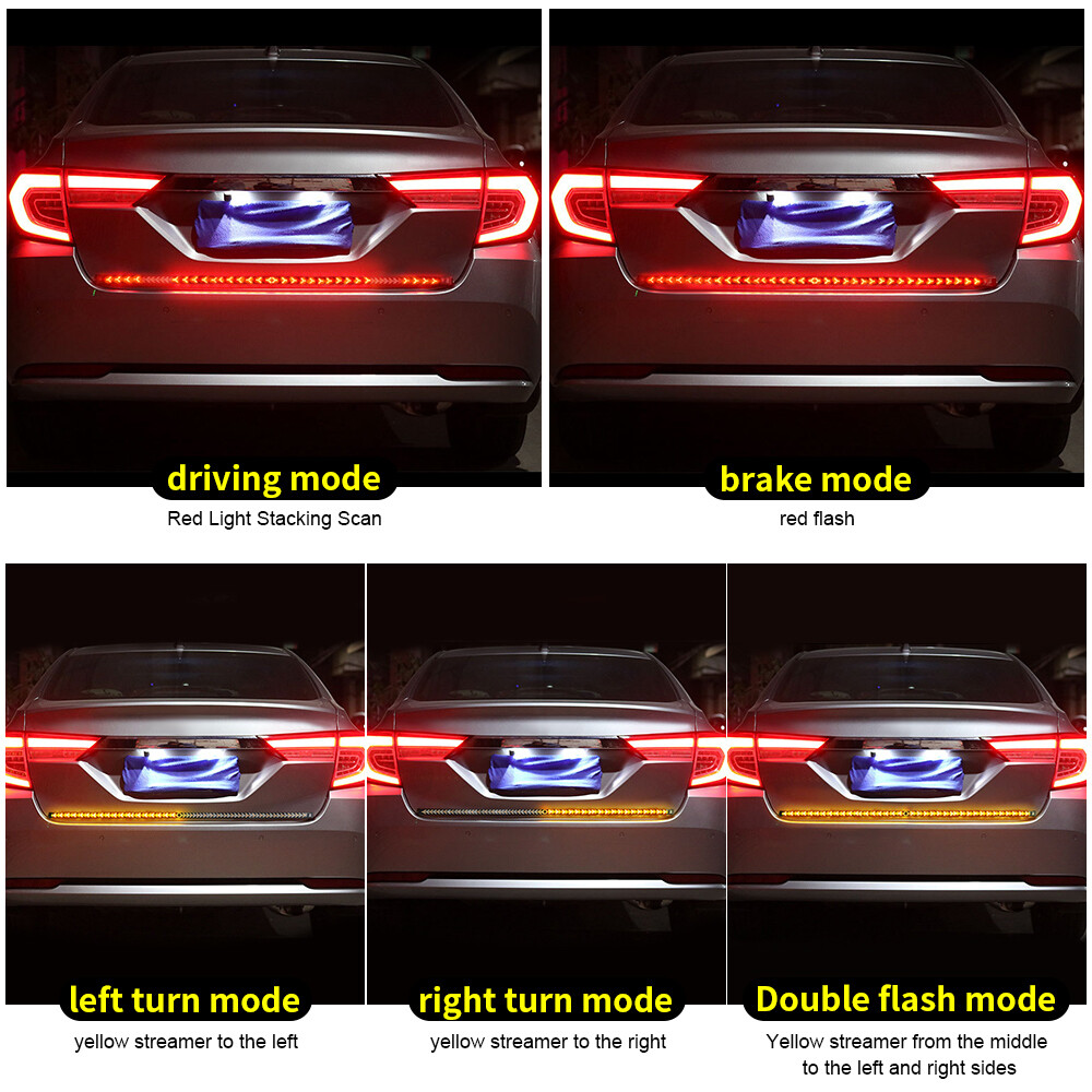 40″ 48″ 94″ 3 Row LED Strip Tailgate Light Bar Truck Reverse Brake Signal Tail