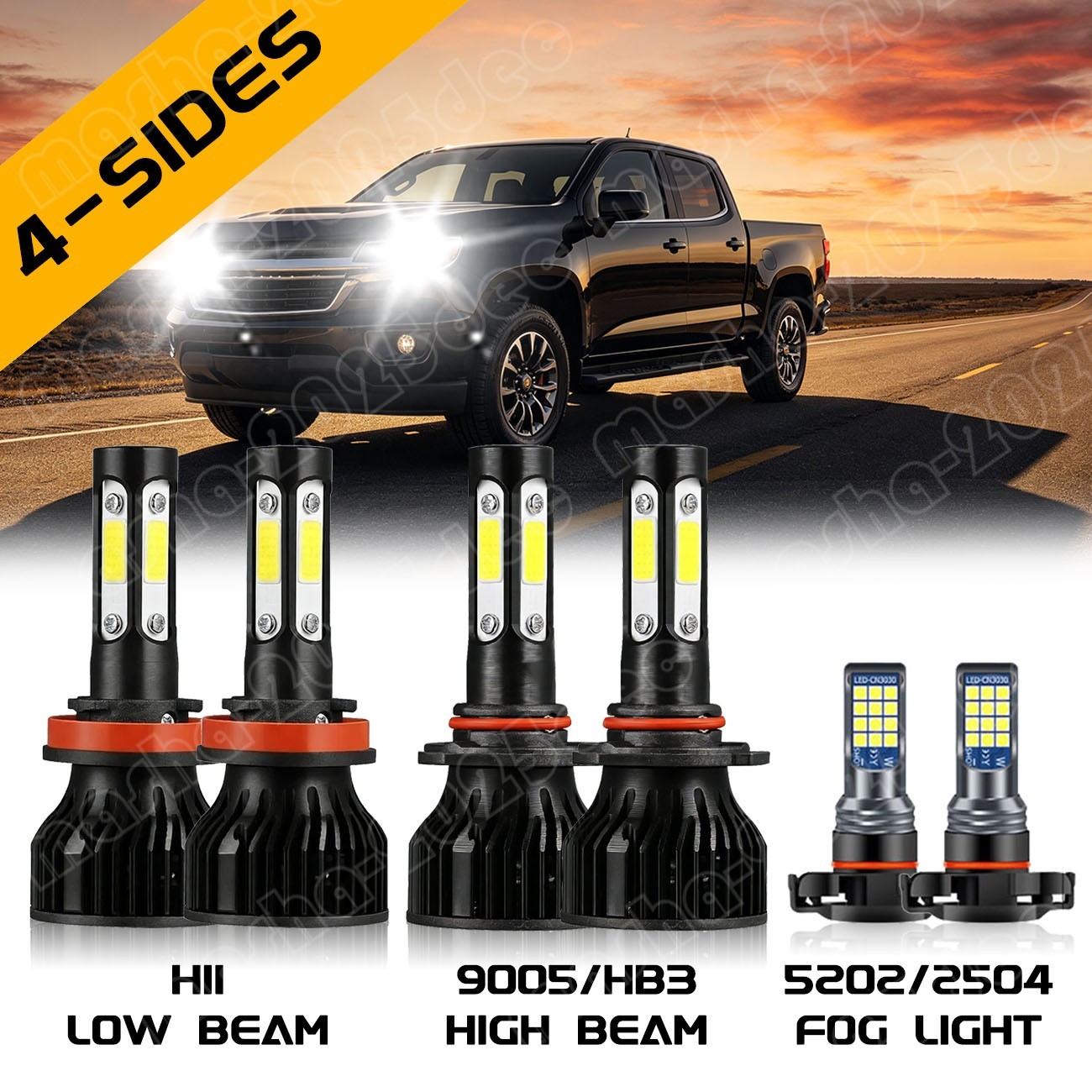 For Chevrolet Colorado 2015-2020 2021 2022 LED Headlight + Fog Light Bulbs Combo
