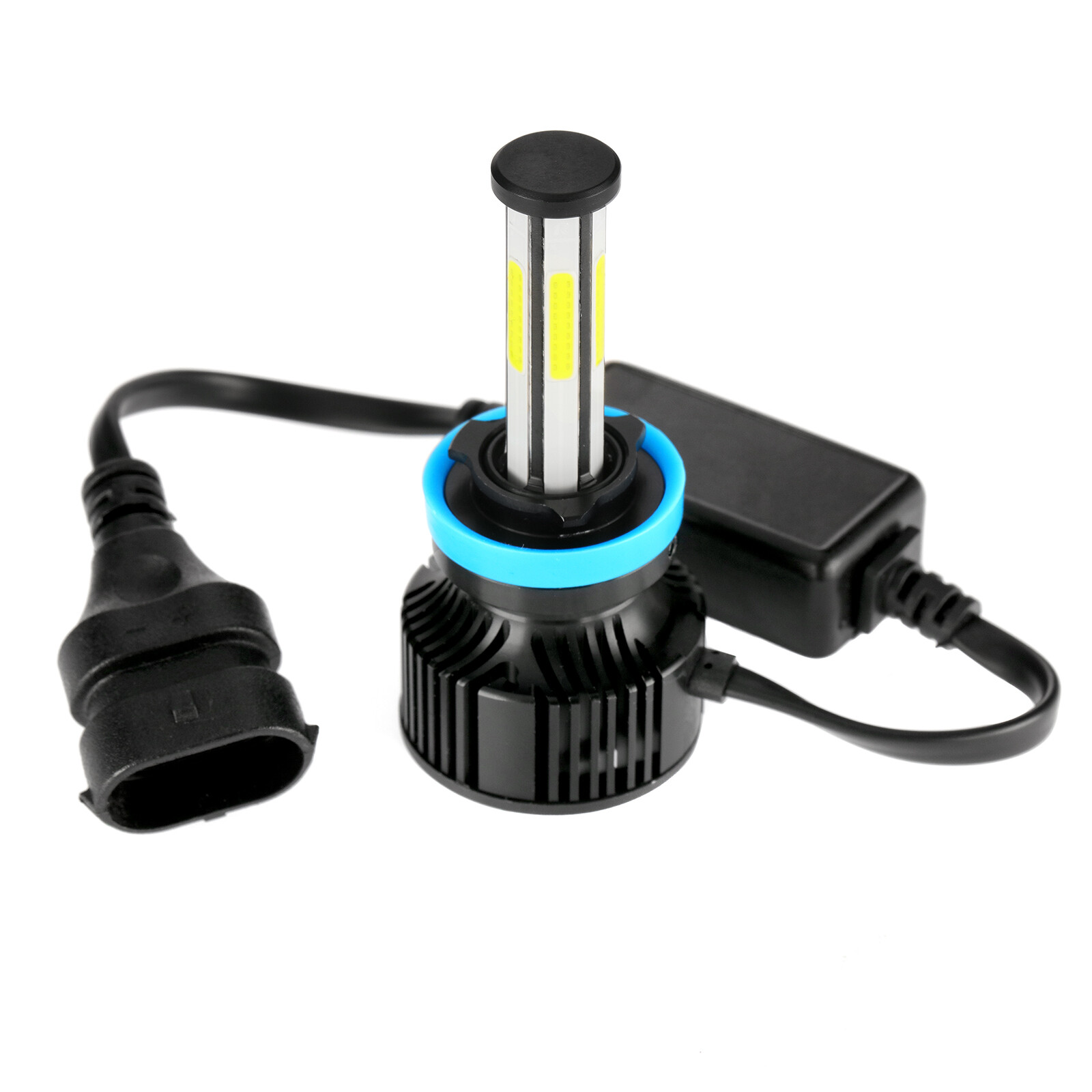 6-sides H11 H8 H9 LED Headlight Kit High Low Beam Bulbs Super Bright 6500K White