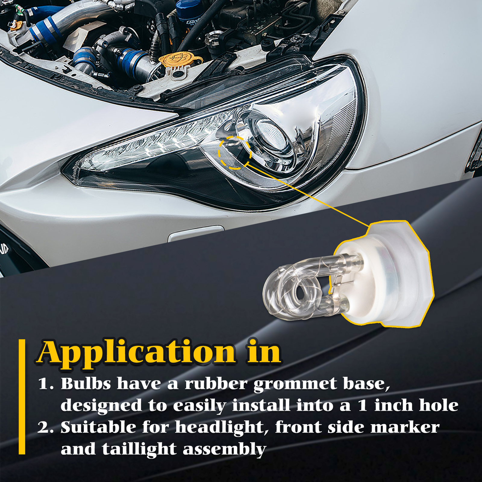 160W 8 HID Bulbs Hide-A-way Emergency Strobe Lights Warning System Headlight Kit