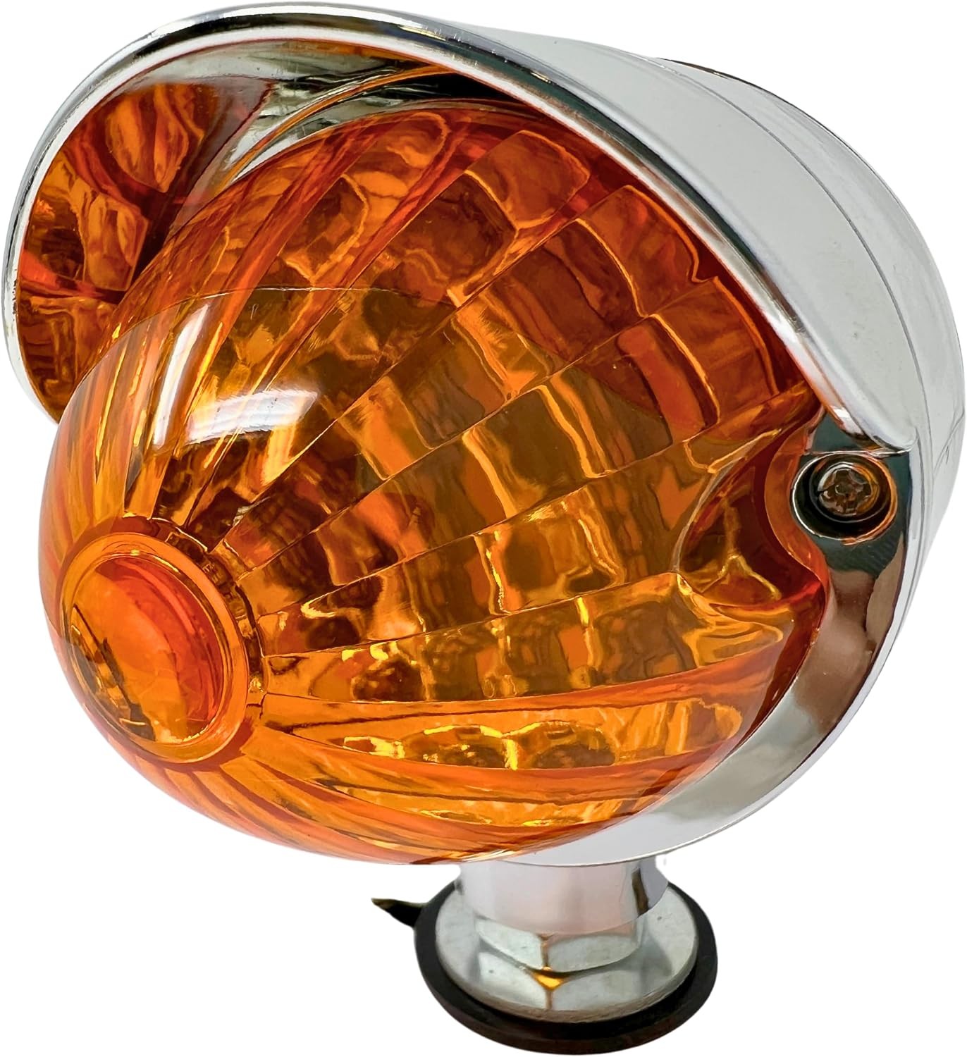 2Pcs Amber 18 LED Single Faced Watermelon Pedestal Lights Chrome Single Stud