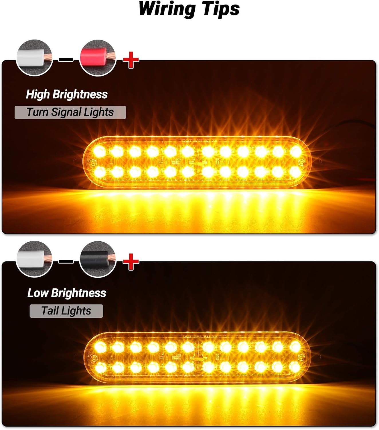 LED Trailer Side Marker Turn Signal Light 7.5 Inch Aluminum Housing Amber 24 …