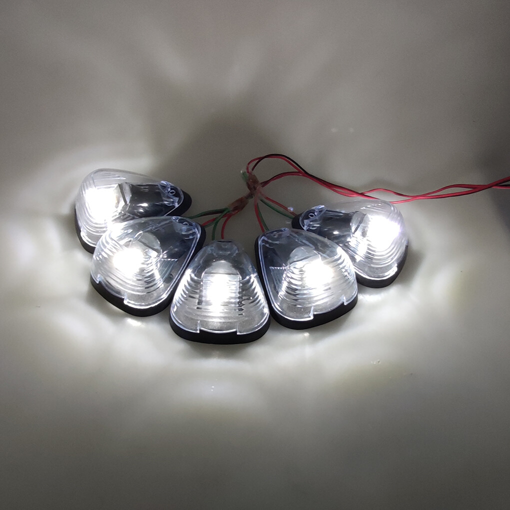 5Pcs Clear Lens White LED Cab Roof Marker Lights For Ford F-250 E-350 Super Duty