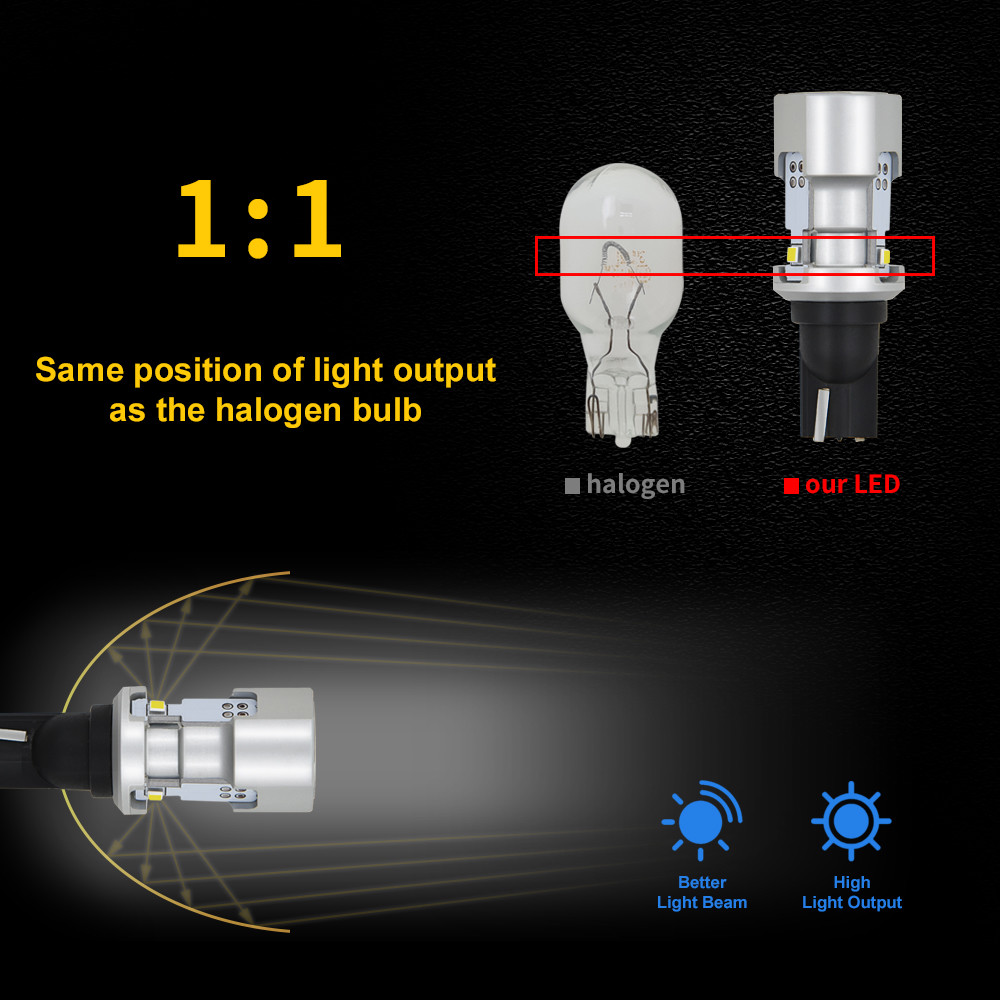 2400LM 6500K No Error Canbus 921 912 T15 W16W LED Backup Reverse Light Bulb 12V