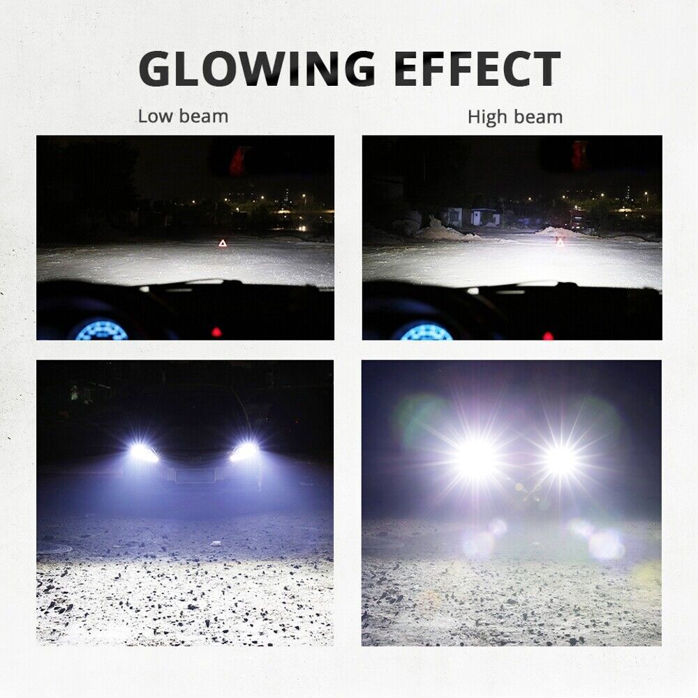 IRONWALLS H11 H9 LED Headlight High/Low Beam Super Bright 6500K White 360000LM