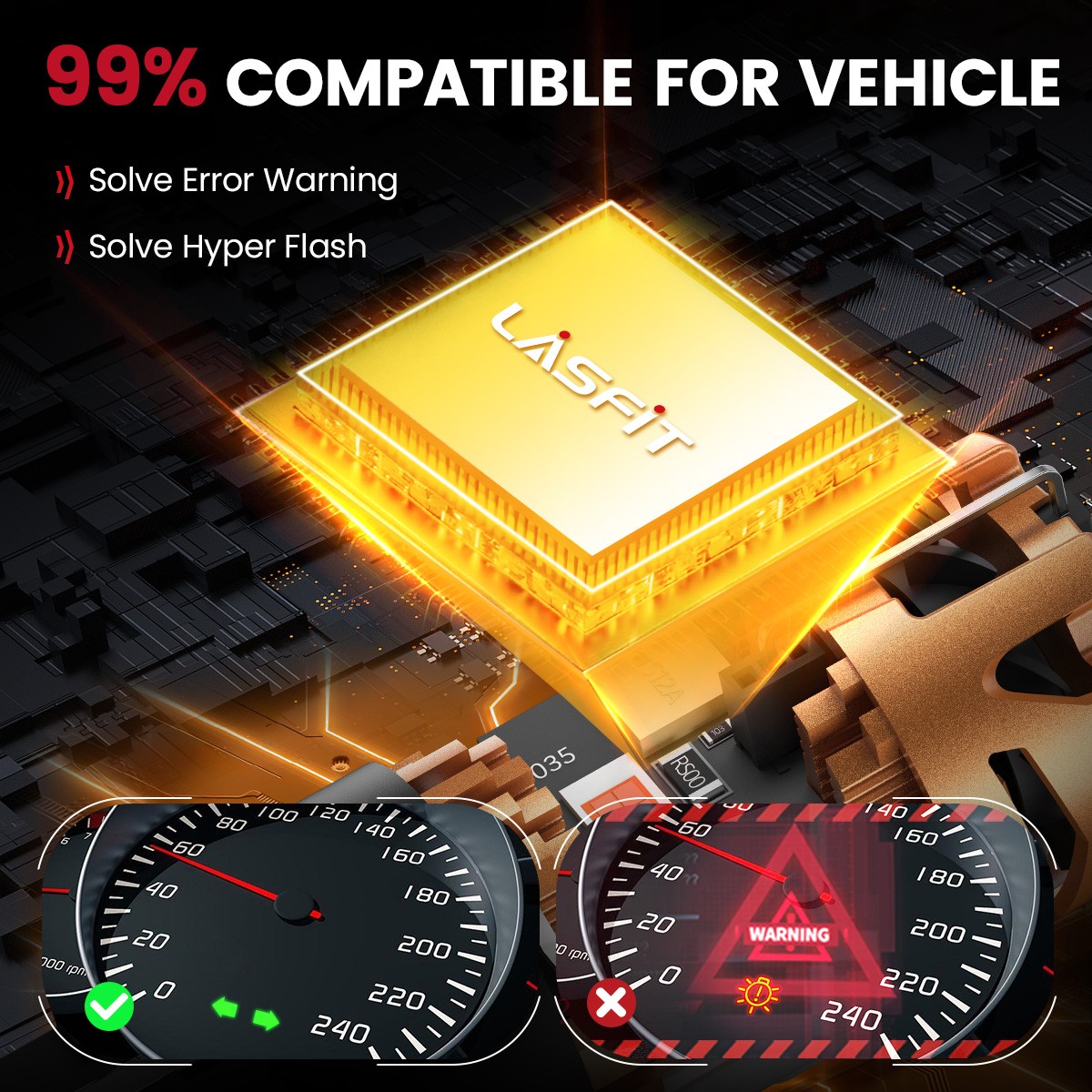 LASFIT 4257 Rear Turn Signal Light Brake Tail Light Canbus Error Free 48W 4800LM