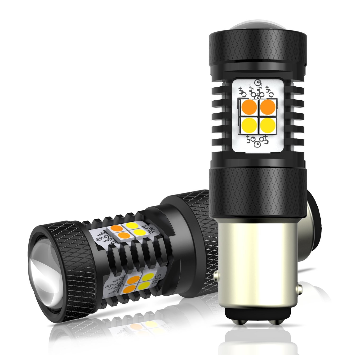 [AMBER+WHITE] 1157 Dual 6000K/3000K LED Switchback Light Bulbs Turn Signal/DRL A